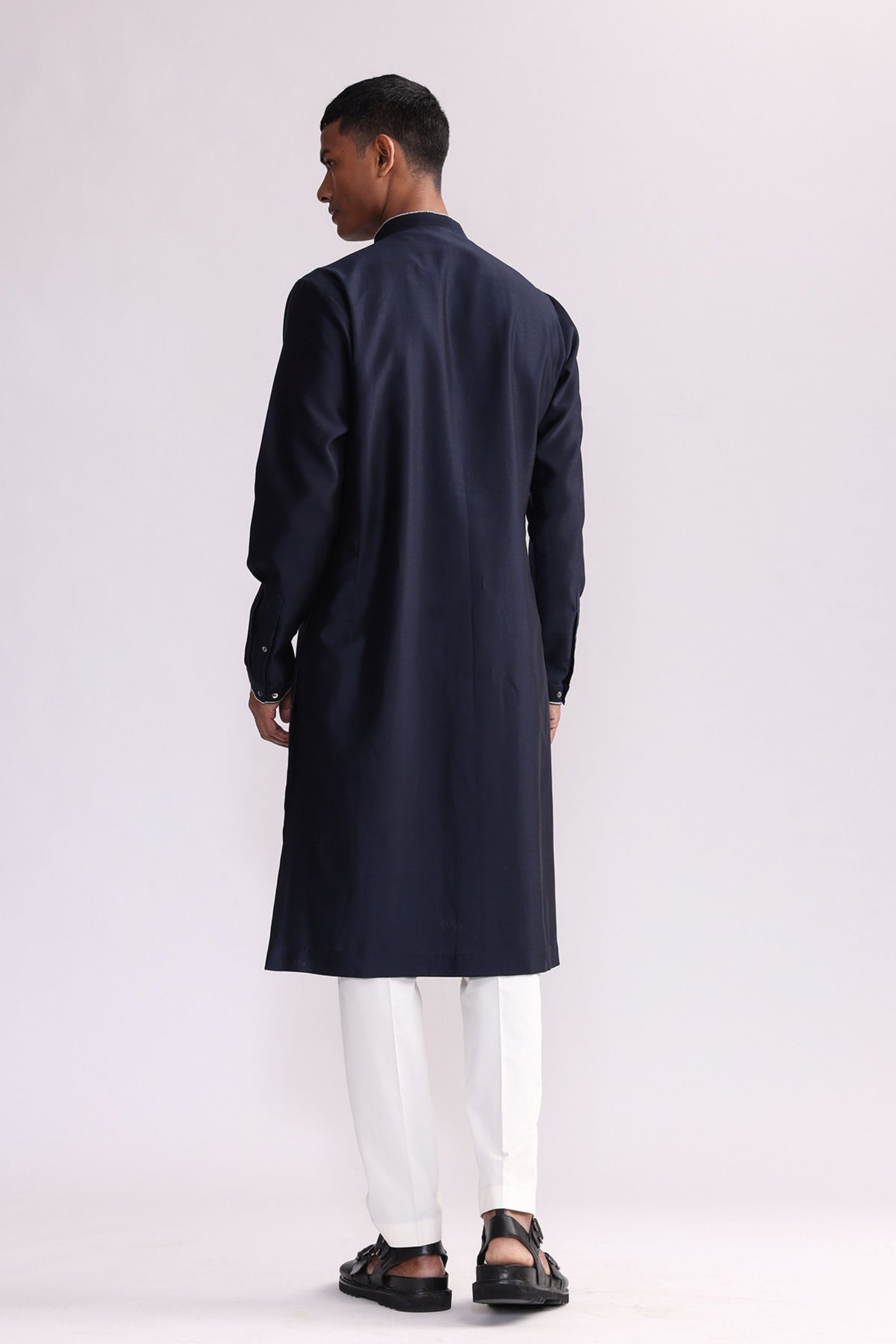 Shadow Embroidered Navy Kurta Set