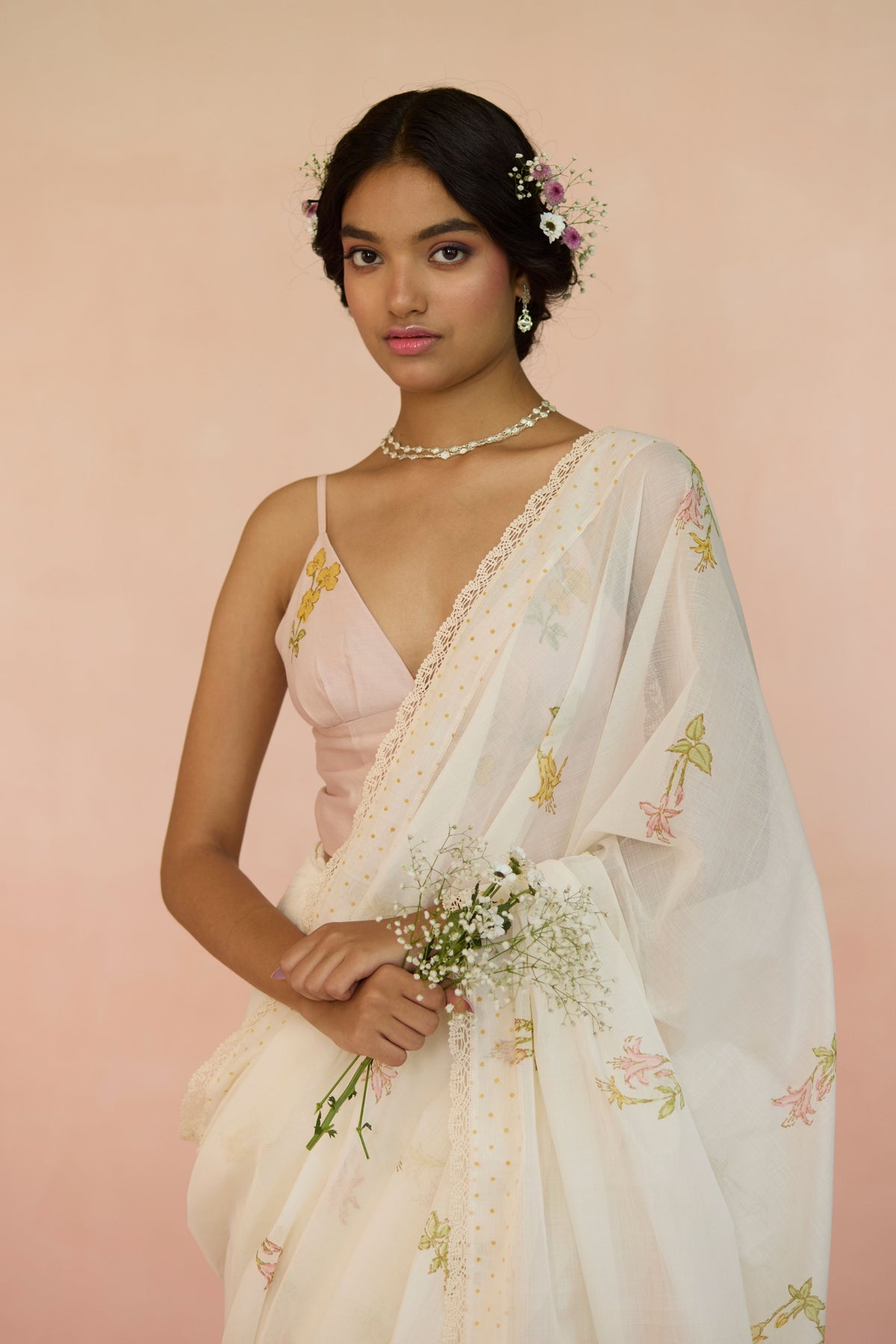 Fuchsia Cotton Saree