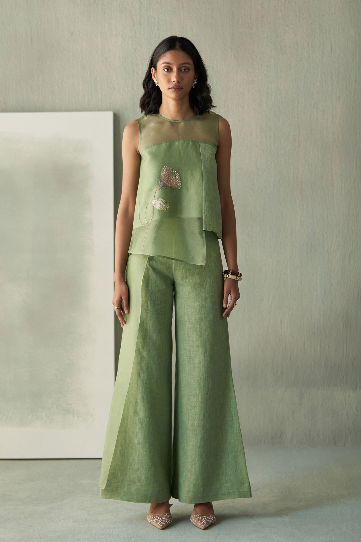 Desert Green Linen Co-ord Set