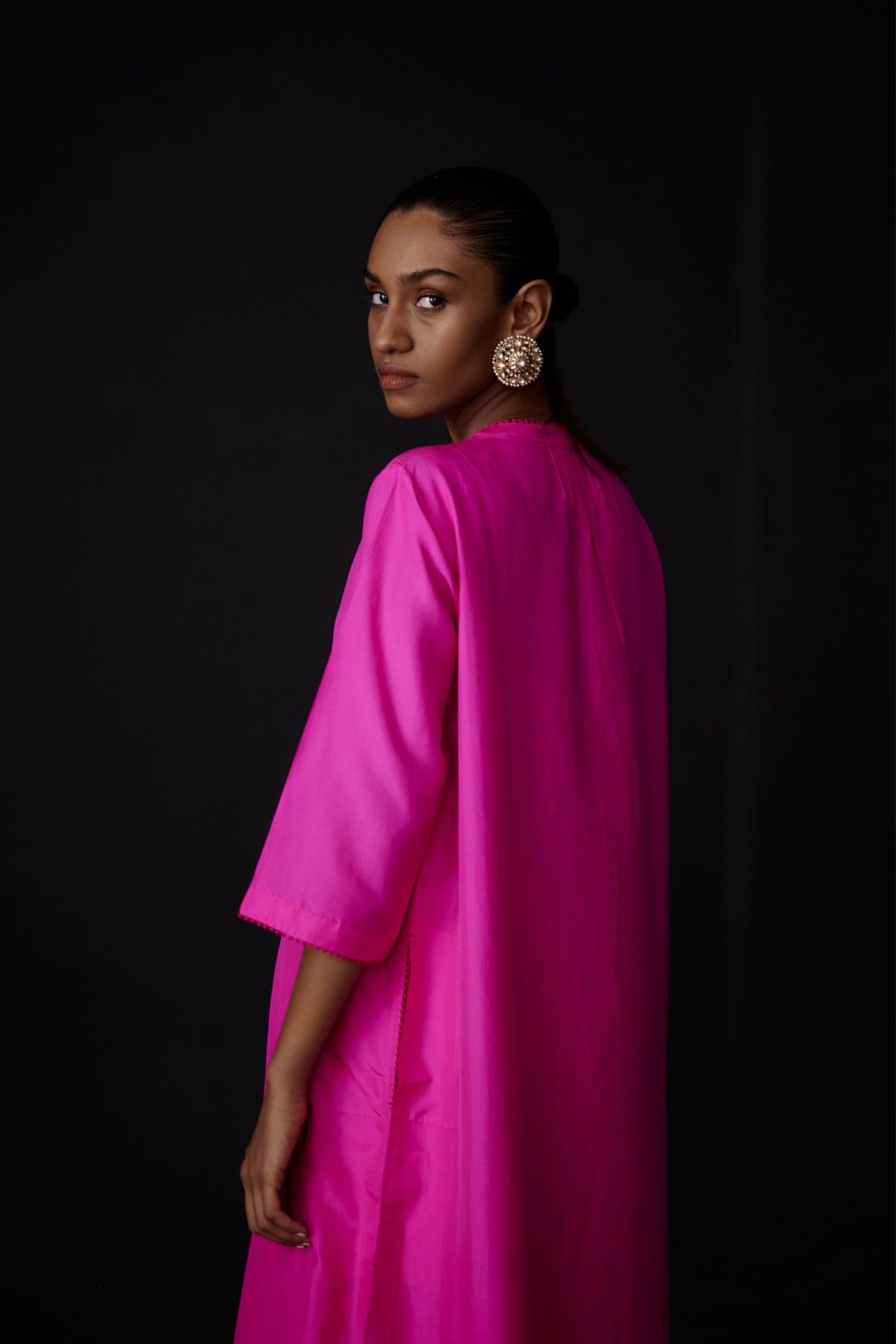 Pink Embroidered Tunic Set
