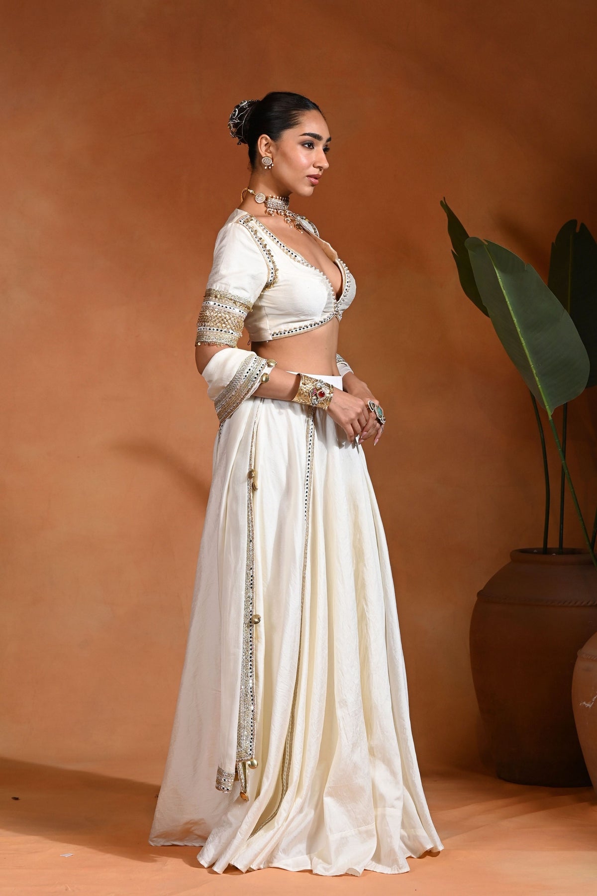 Star Ivory Gold Lehenga Set