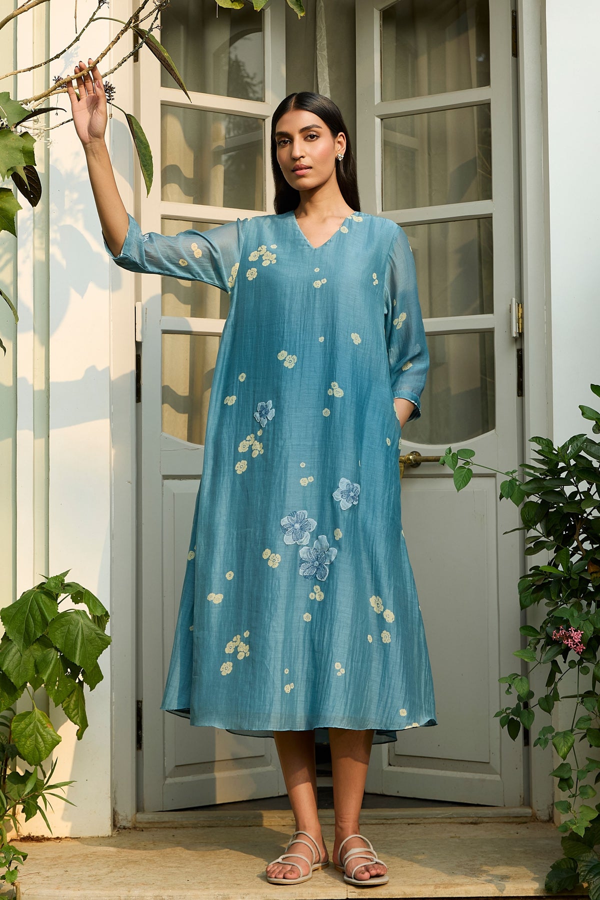 Ocean Blue Applique Dress