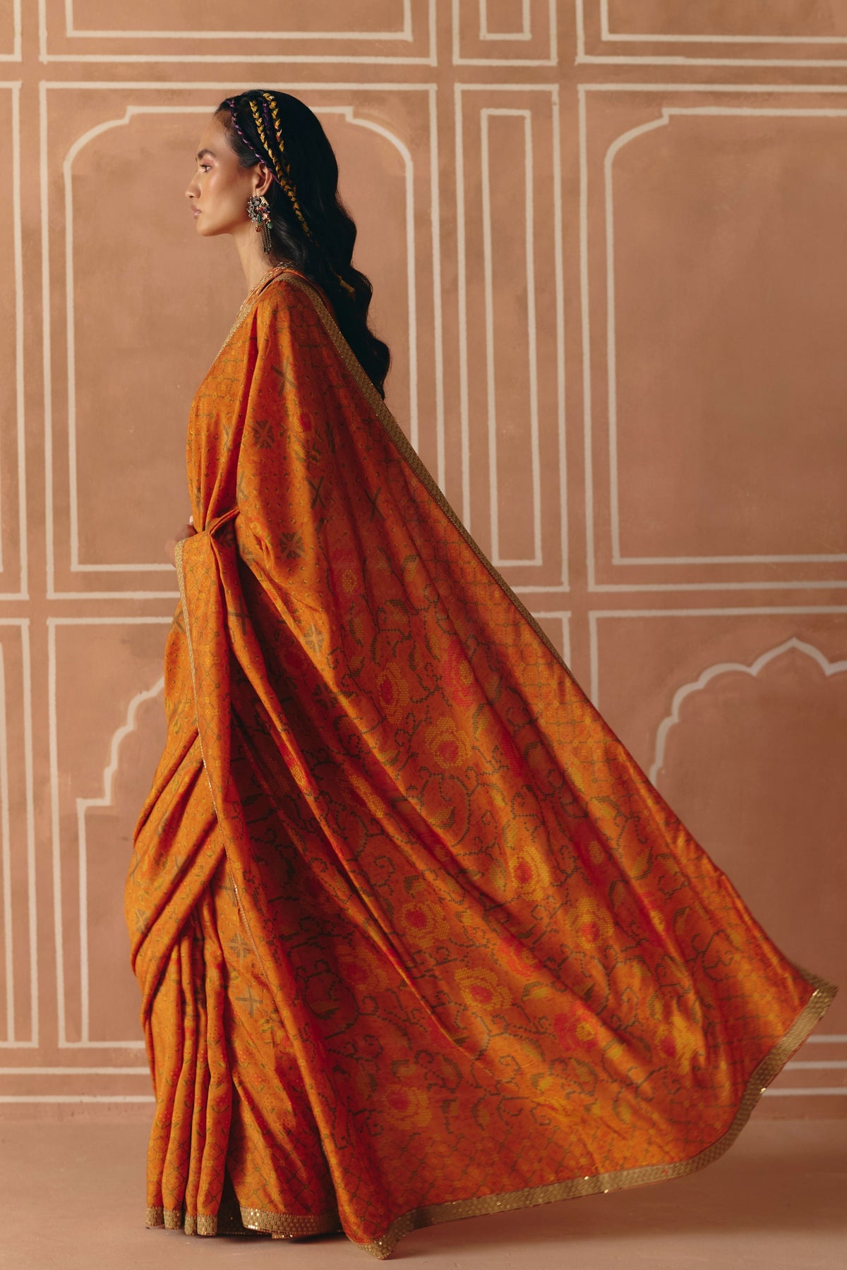 Burnt Orange Saree Set