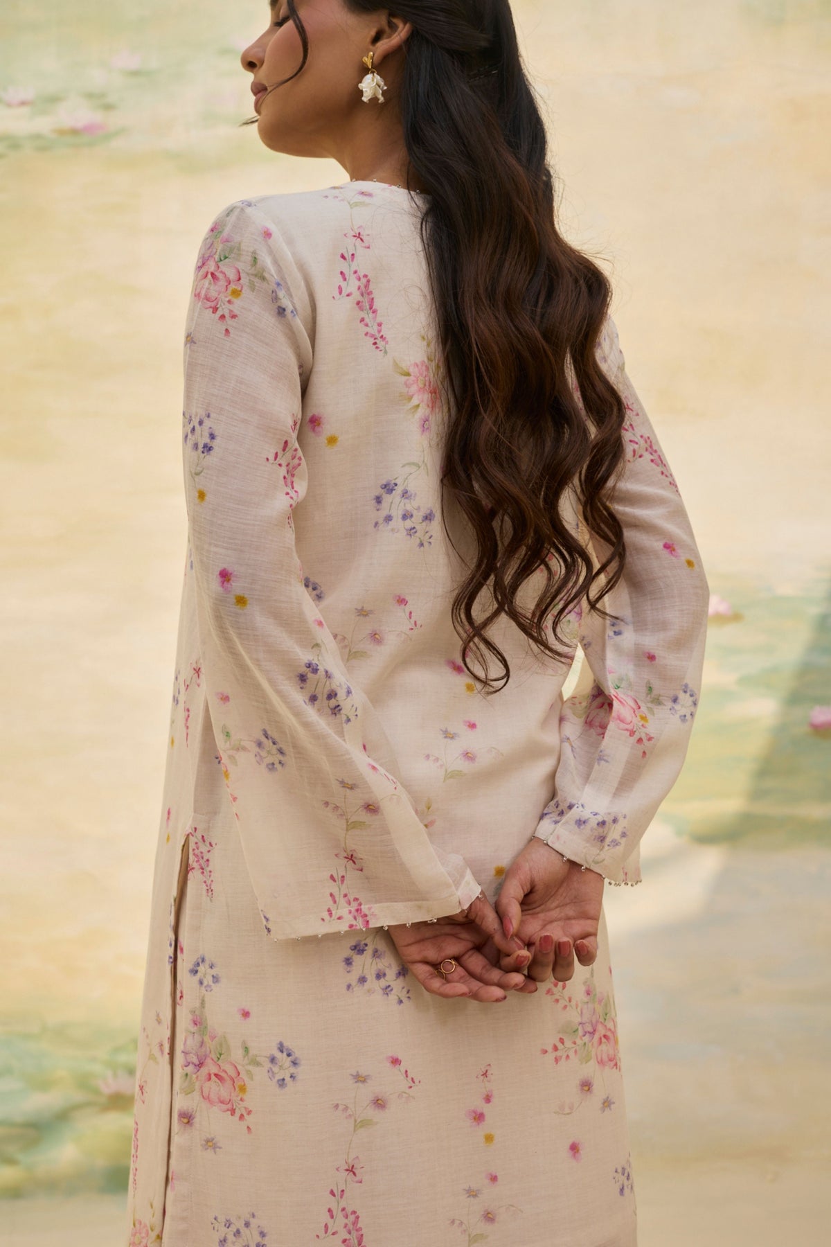 Ivory Floral Tunic Set