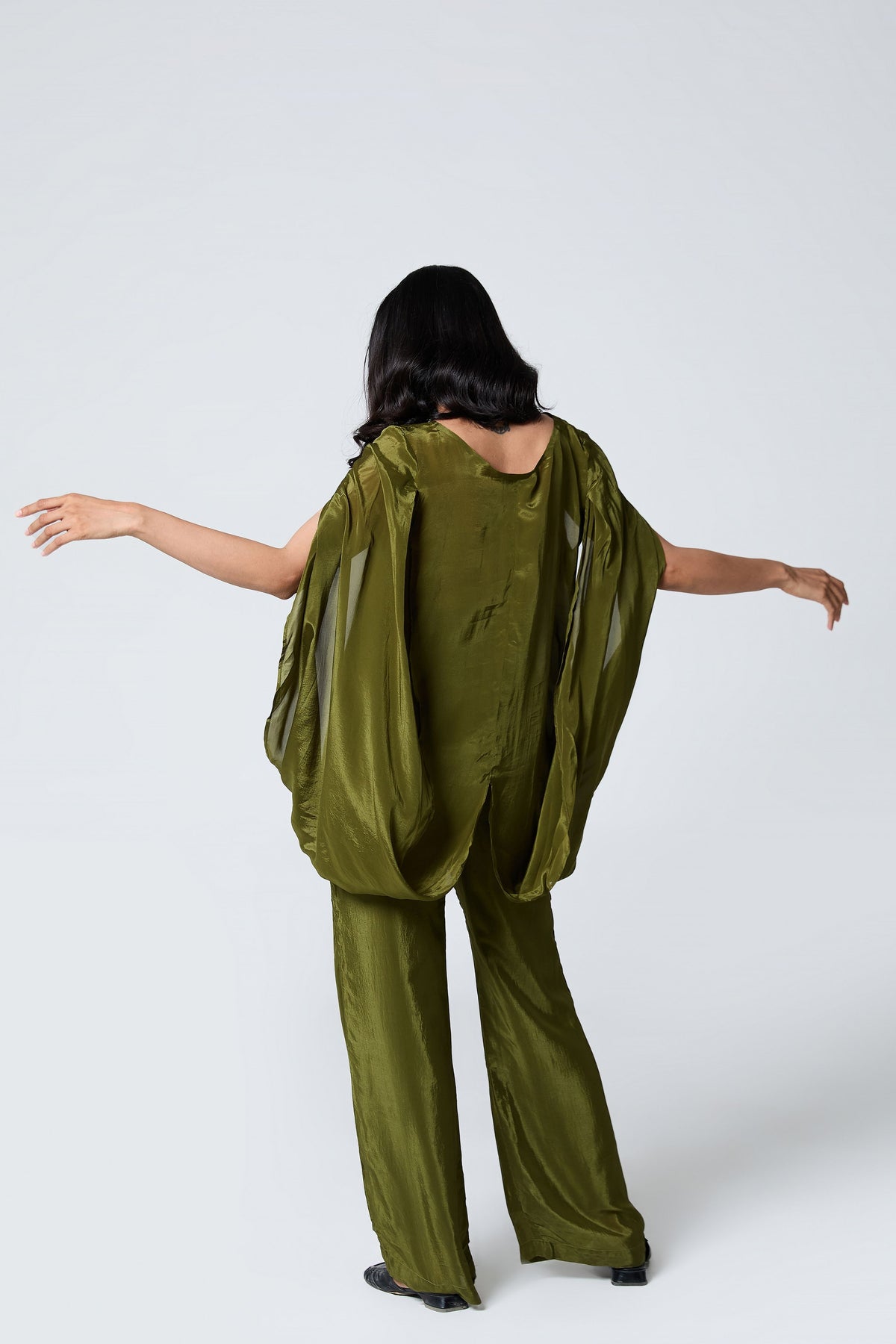 Green Double Cowl Co-ord Set