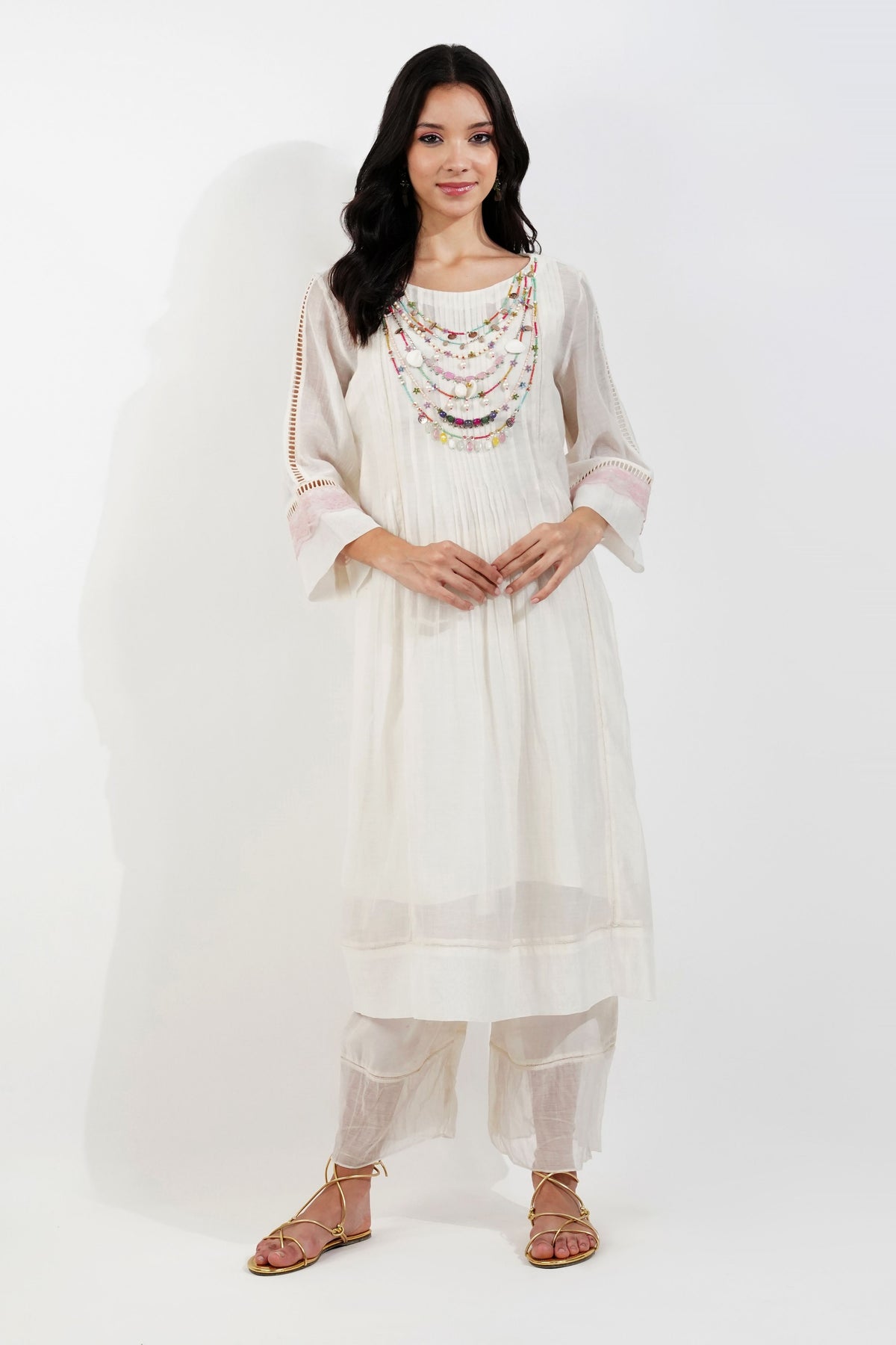 Fliry Pleats Shabby-chic Kurta Set