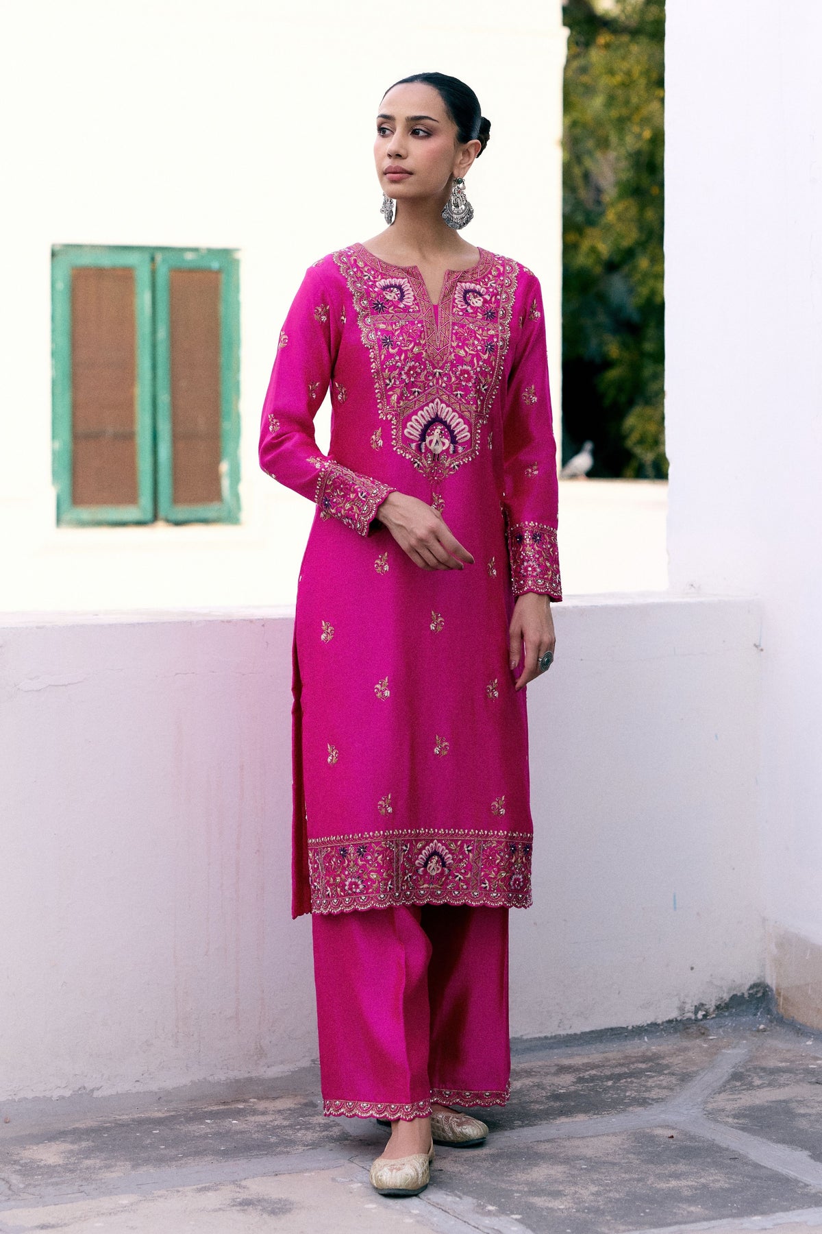 Peacock Bloom Kurta Set