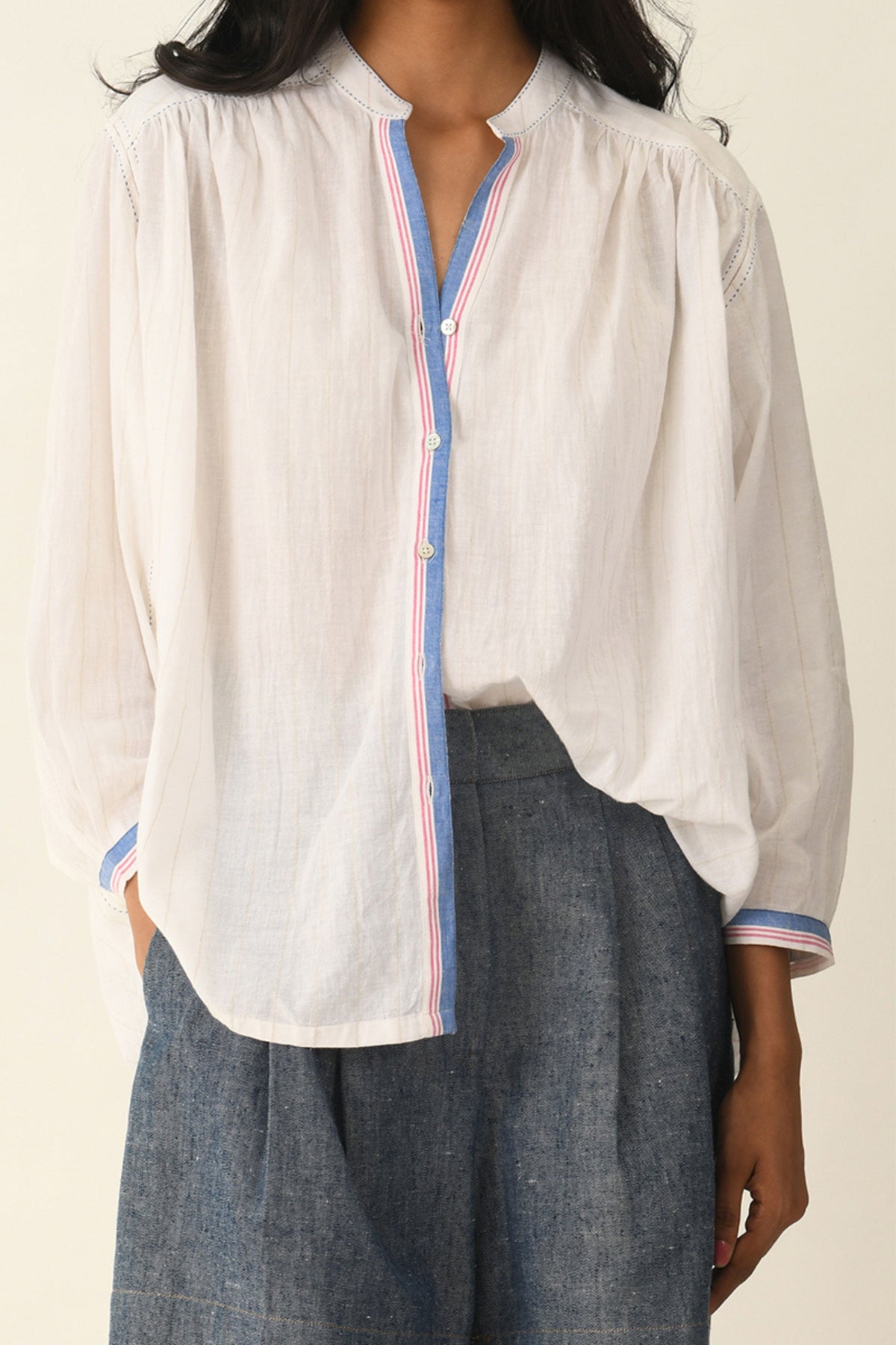 Sabinii Collared Smocking Shirt
