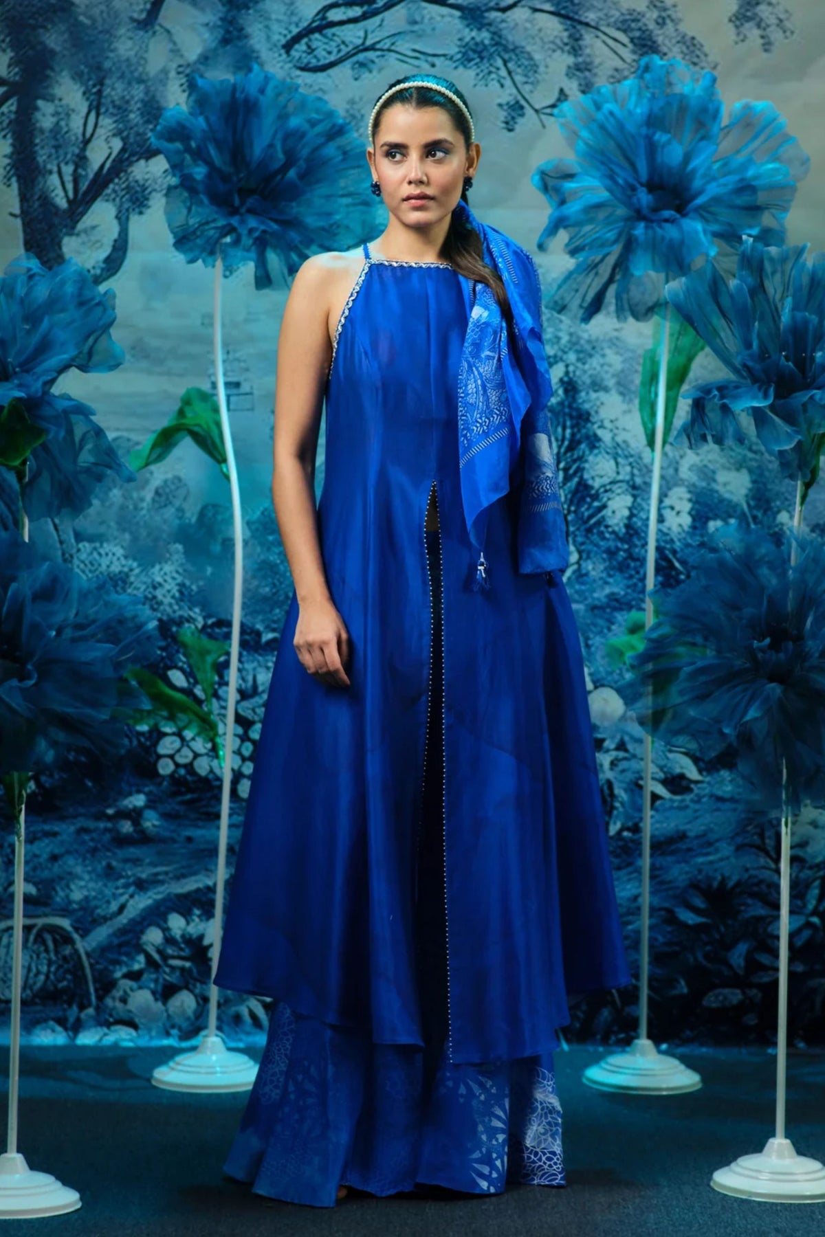Indigo Halter Neck Kurta Set