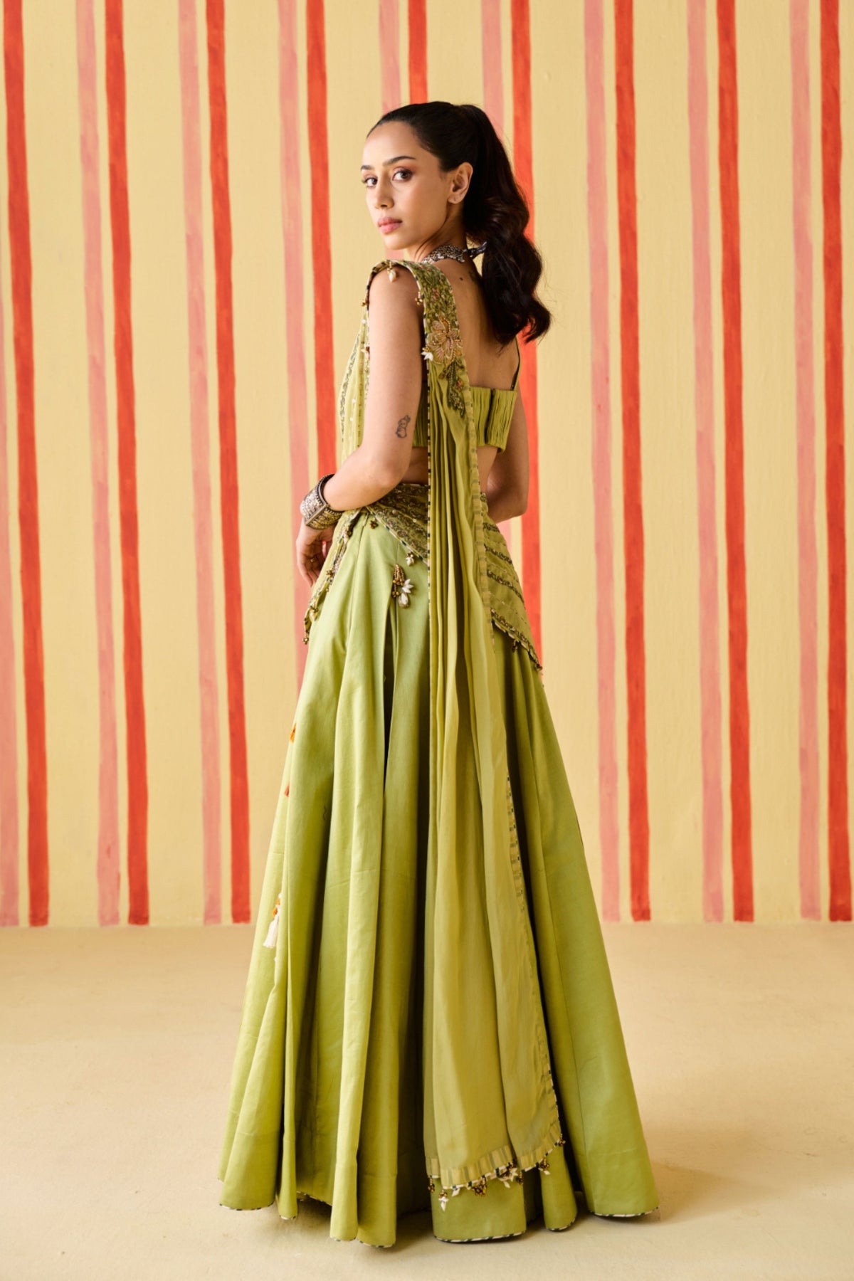 Gayatri Green Lehenga Set
