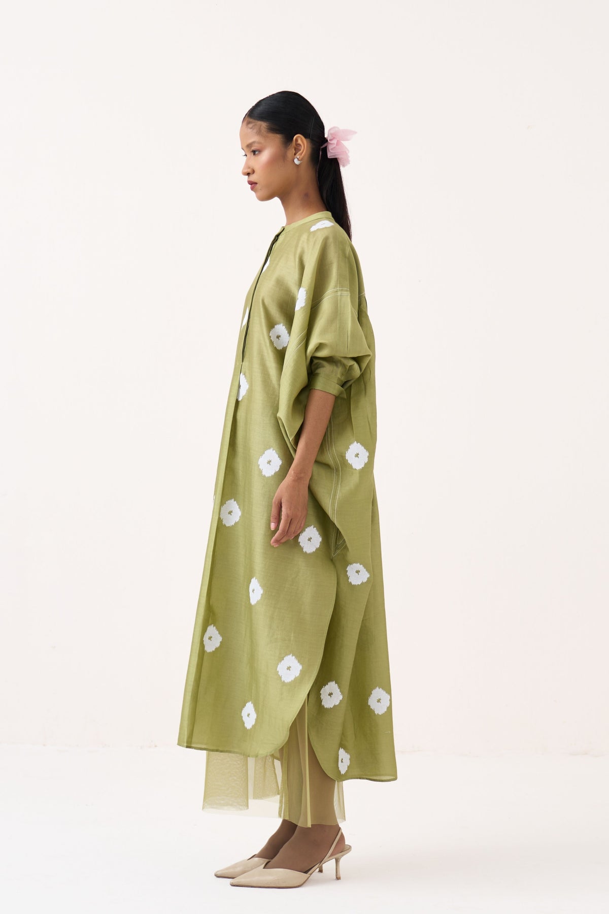 Block Print Bat Sleeve Dress