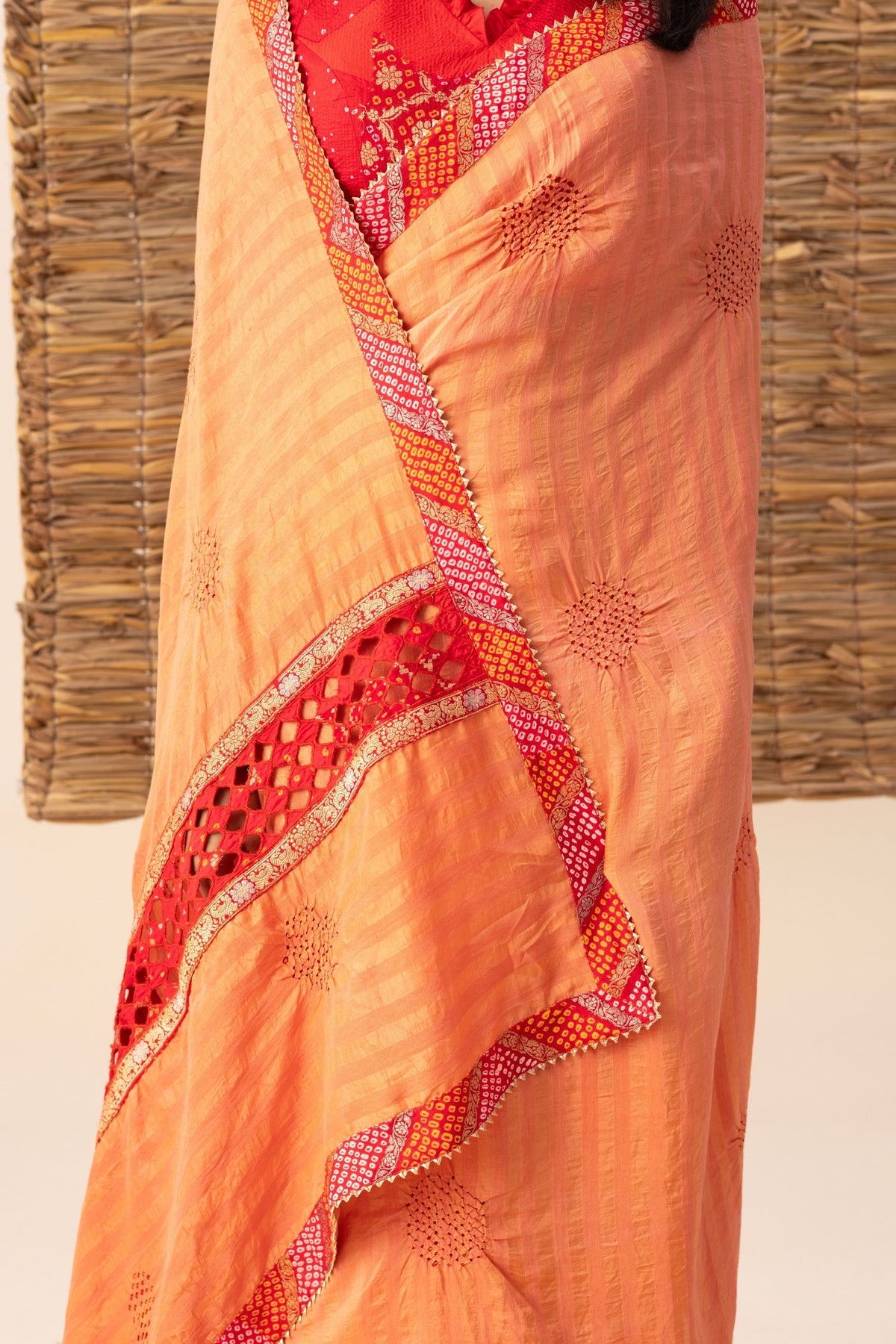 Polka Bandhani Saree set
