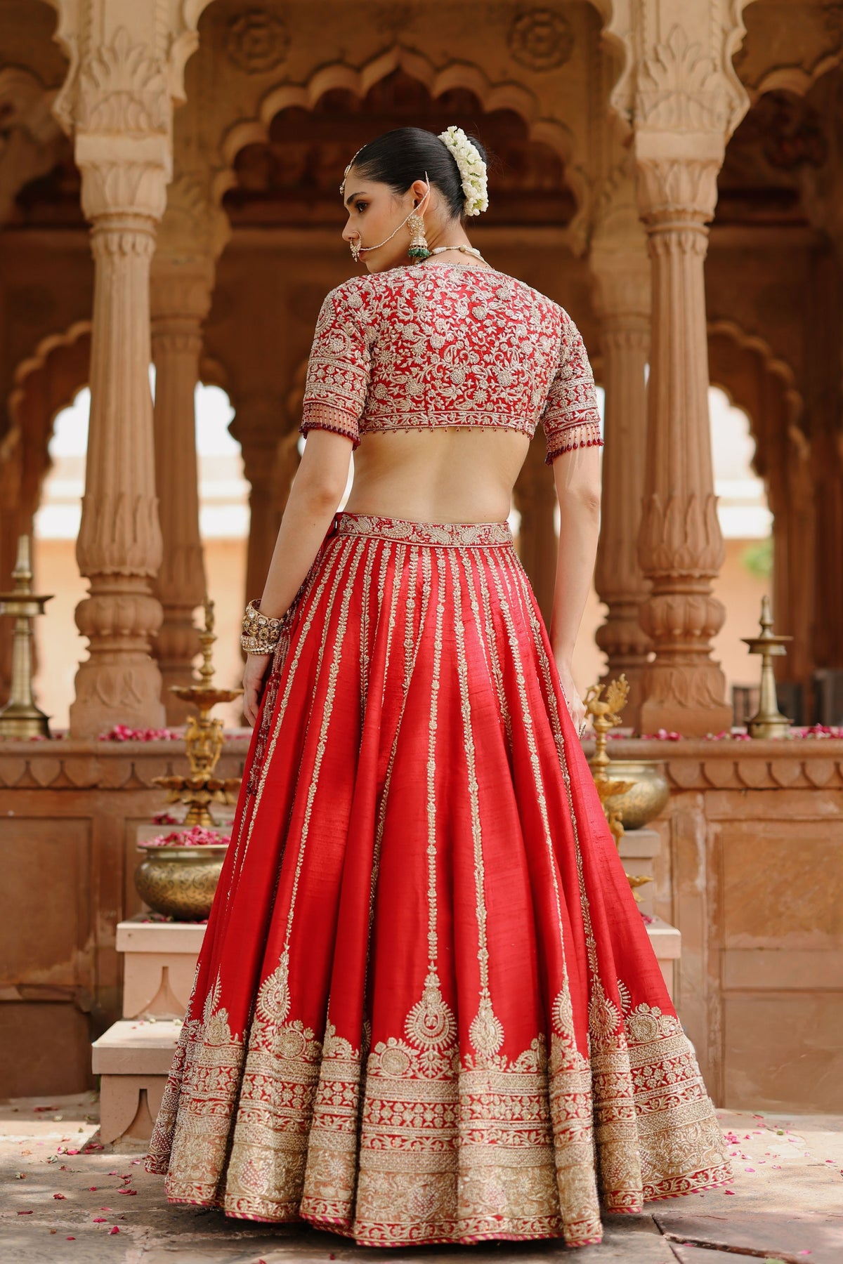 Roha Deep Red Lehenga Set