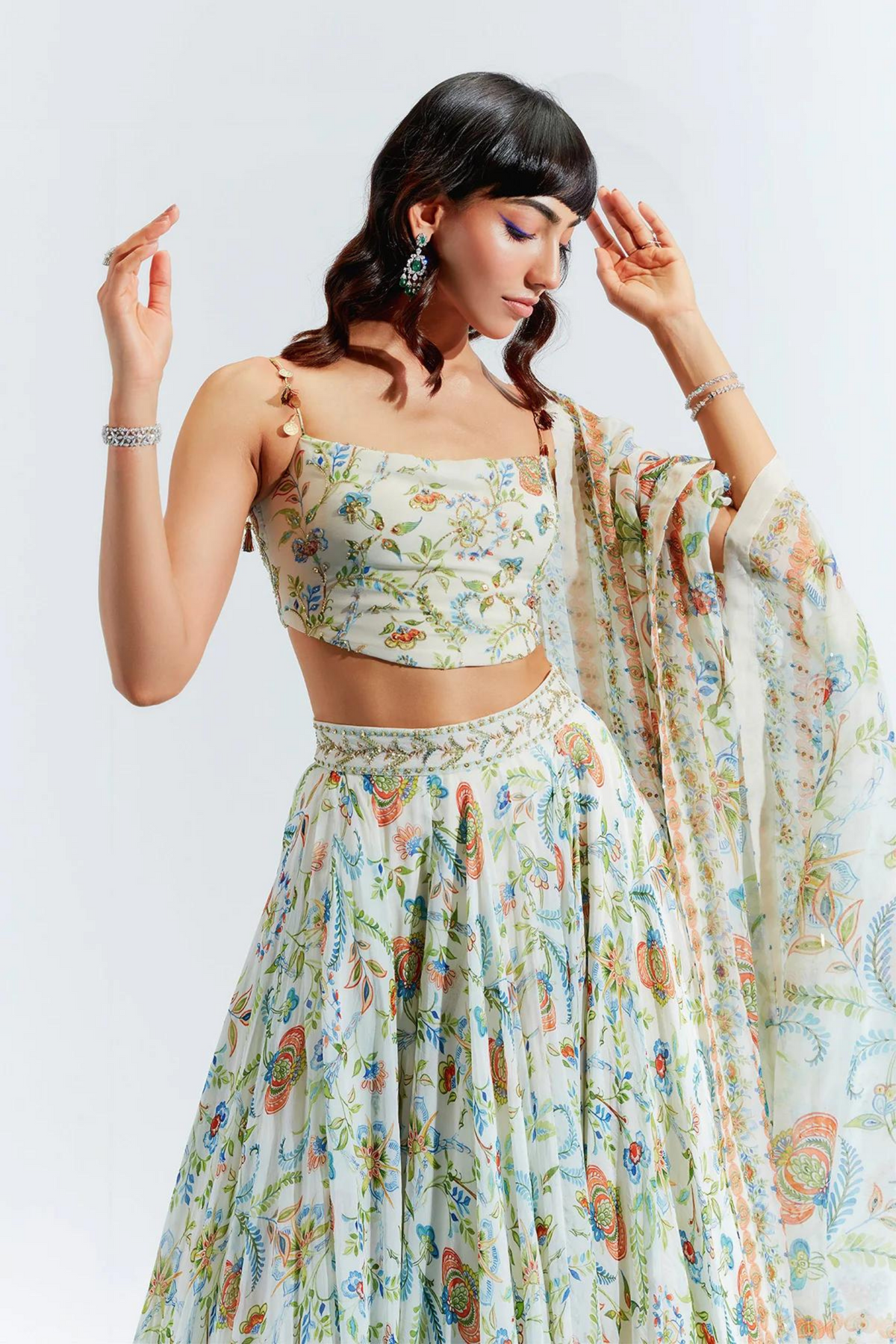 Amira Ivory Embroidered Lehenga Set