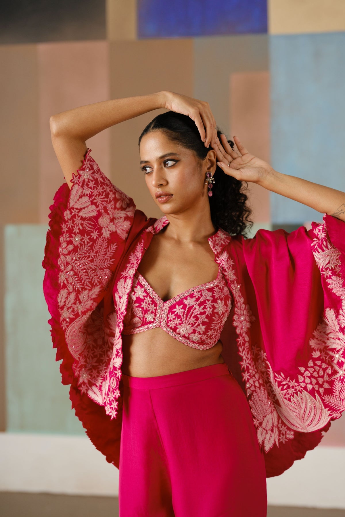 Fuchsia Kalie Cape Set