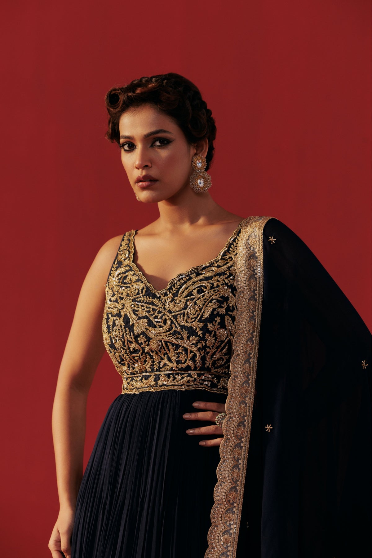 Dark Sapphire Anarkali
