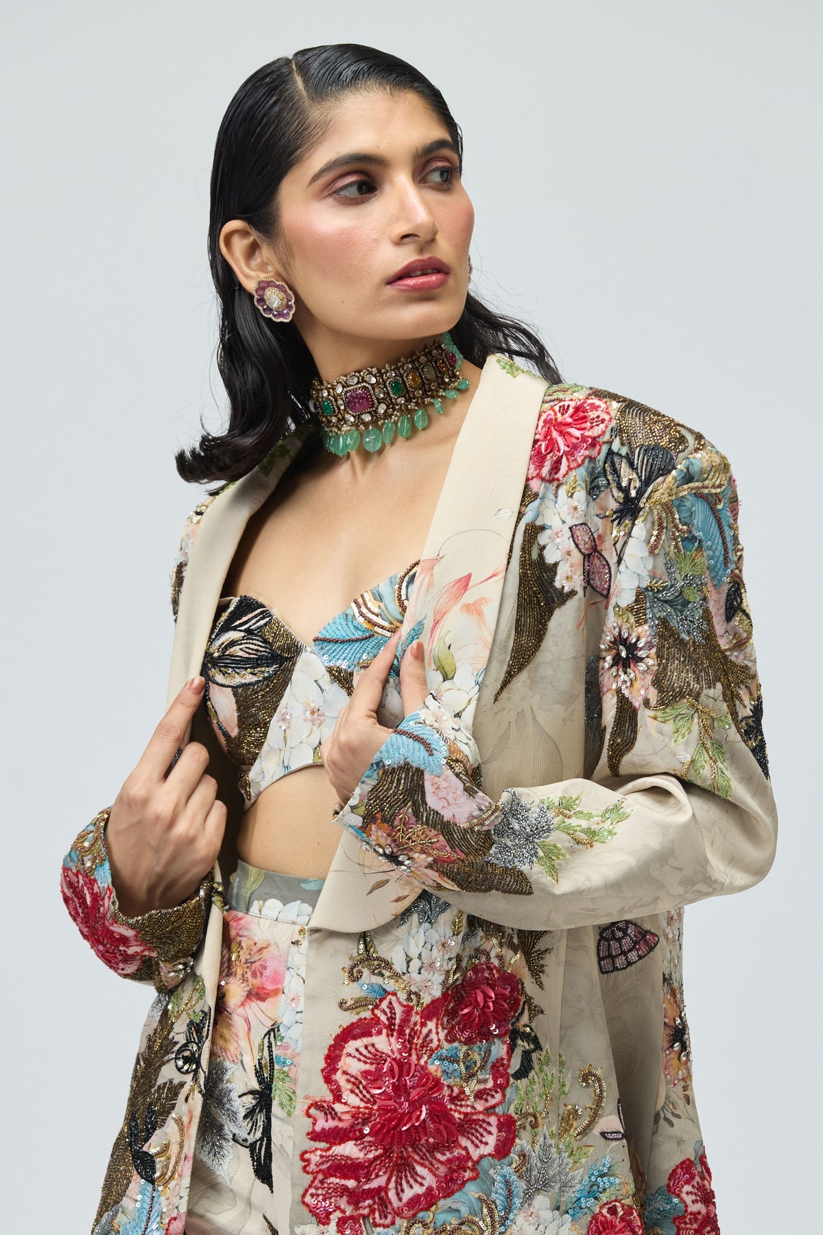 Crepe Jacket Set
