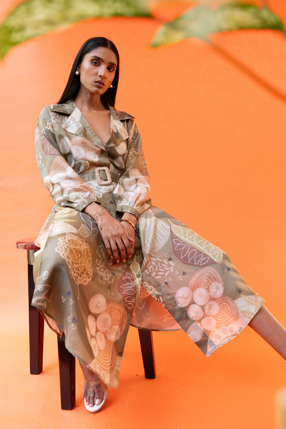 Olive Mirage Oversized Dress