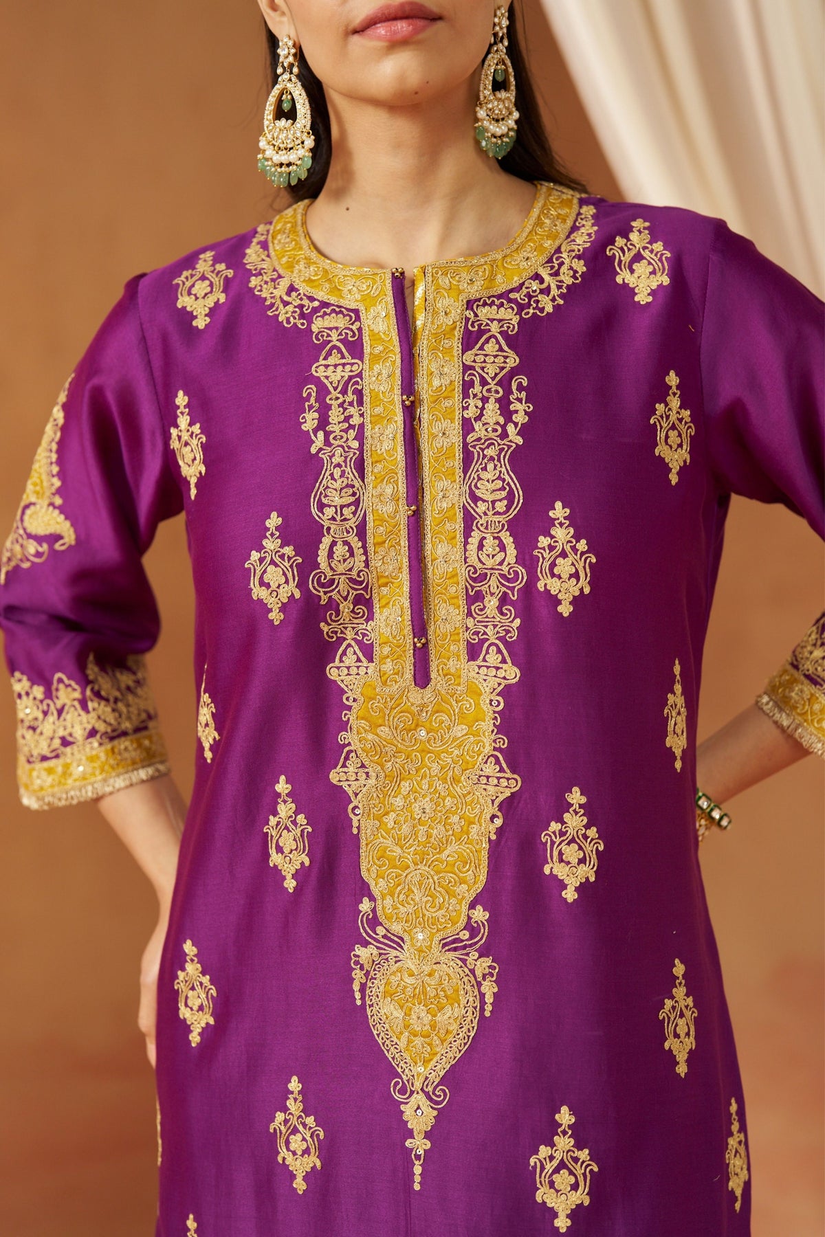 Mubina Deep Purple Kurta Set