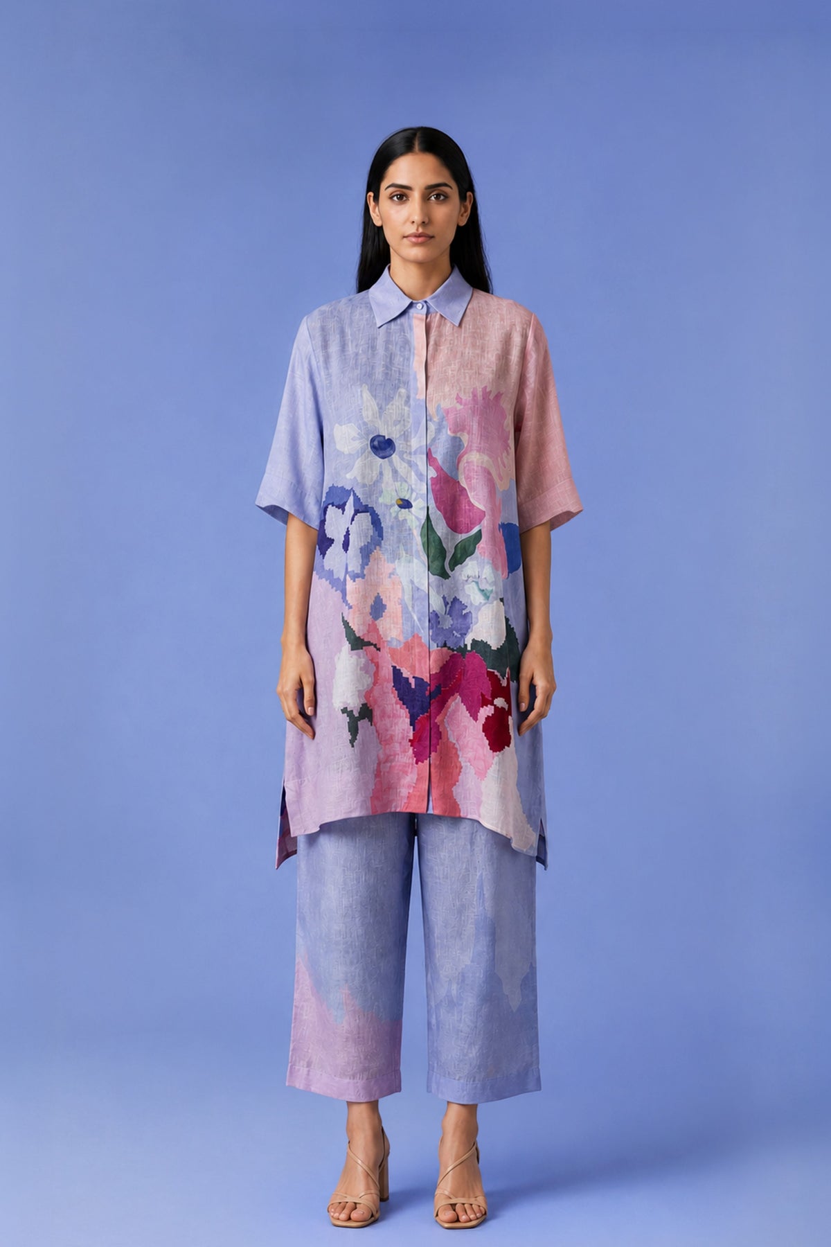 Ikat Blue Tunic Set
