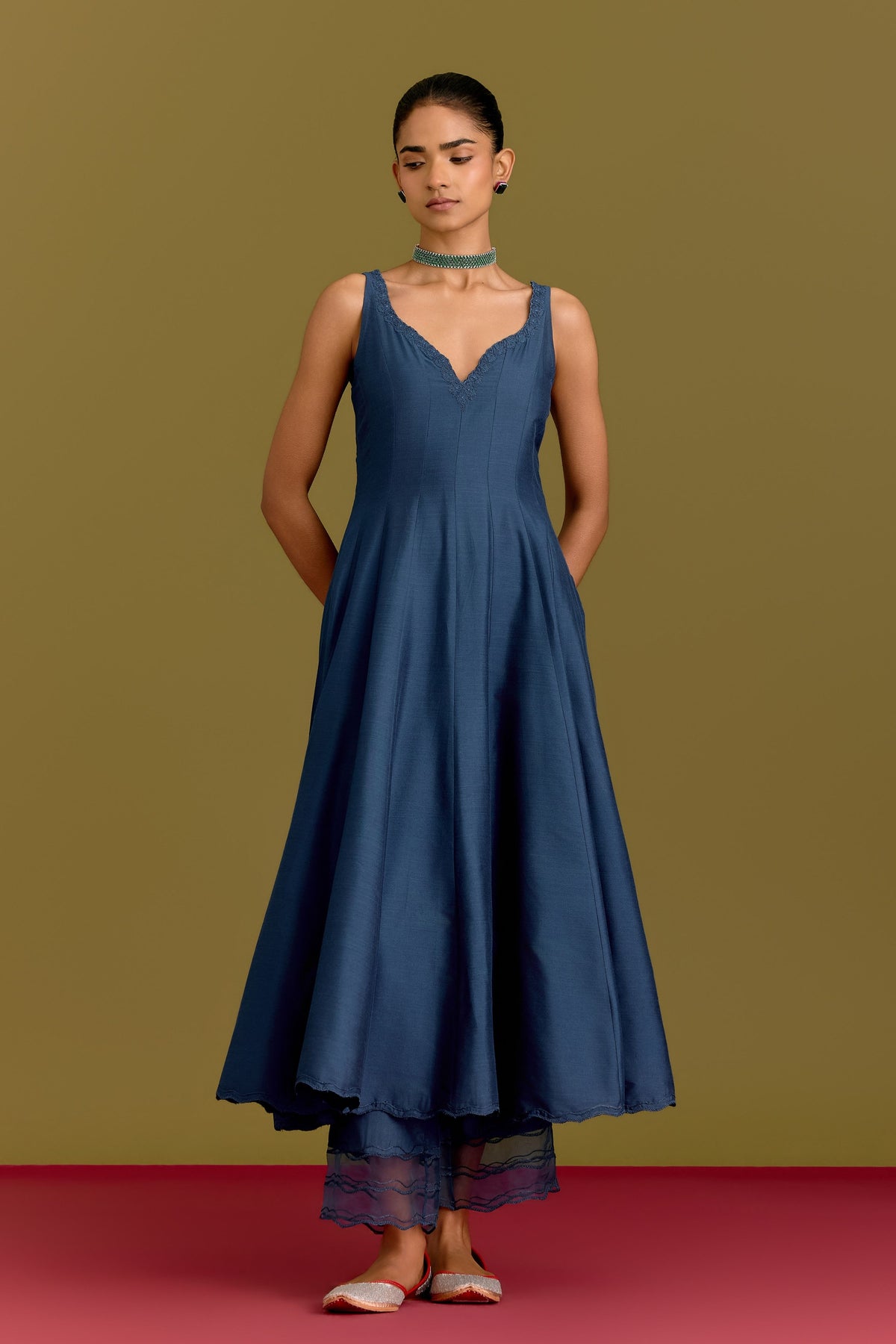 Blue Anarkali Set