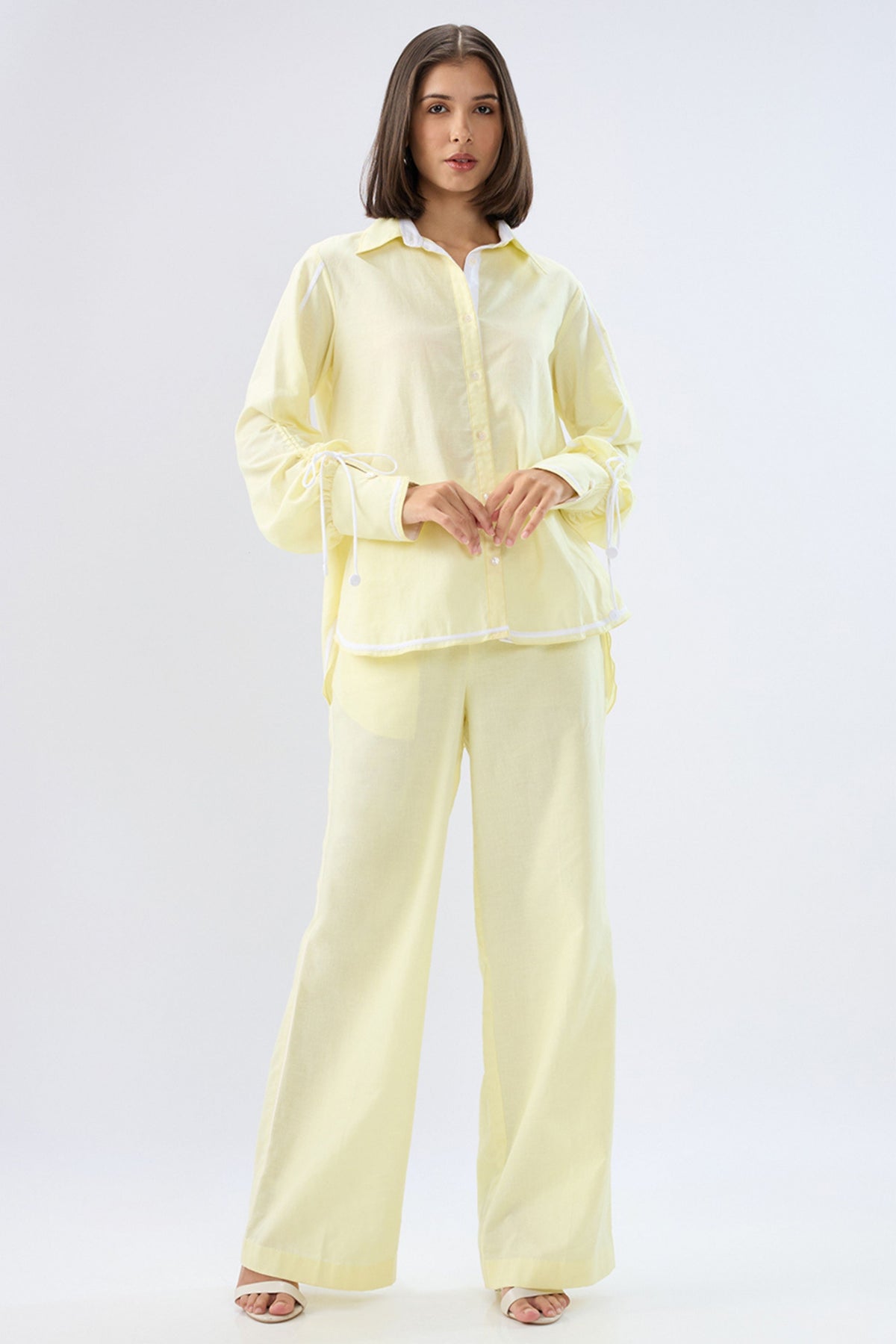 Yellow Shirt Style Co-ord Set