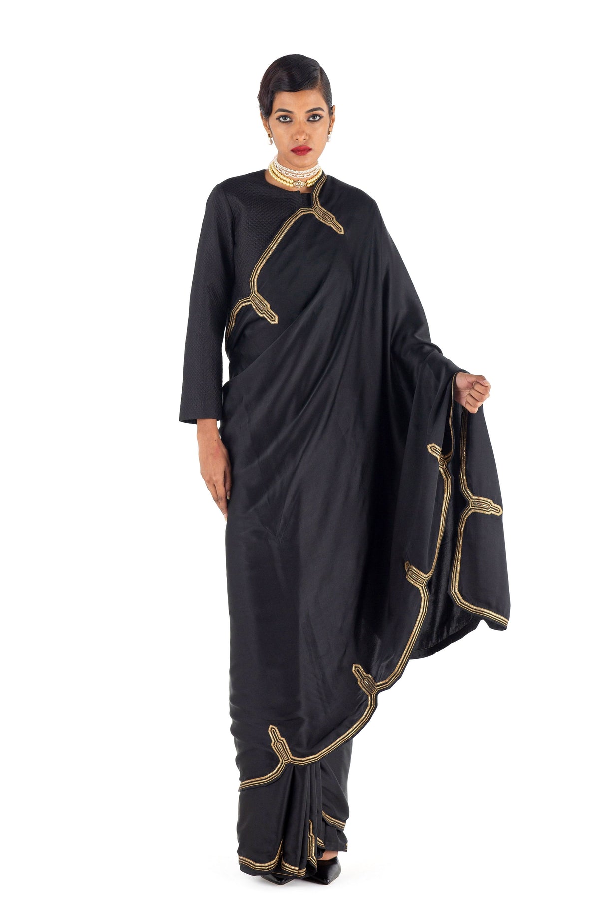 Porto Black Saree