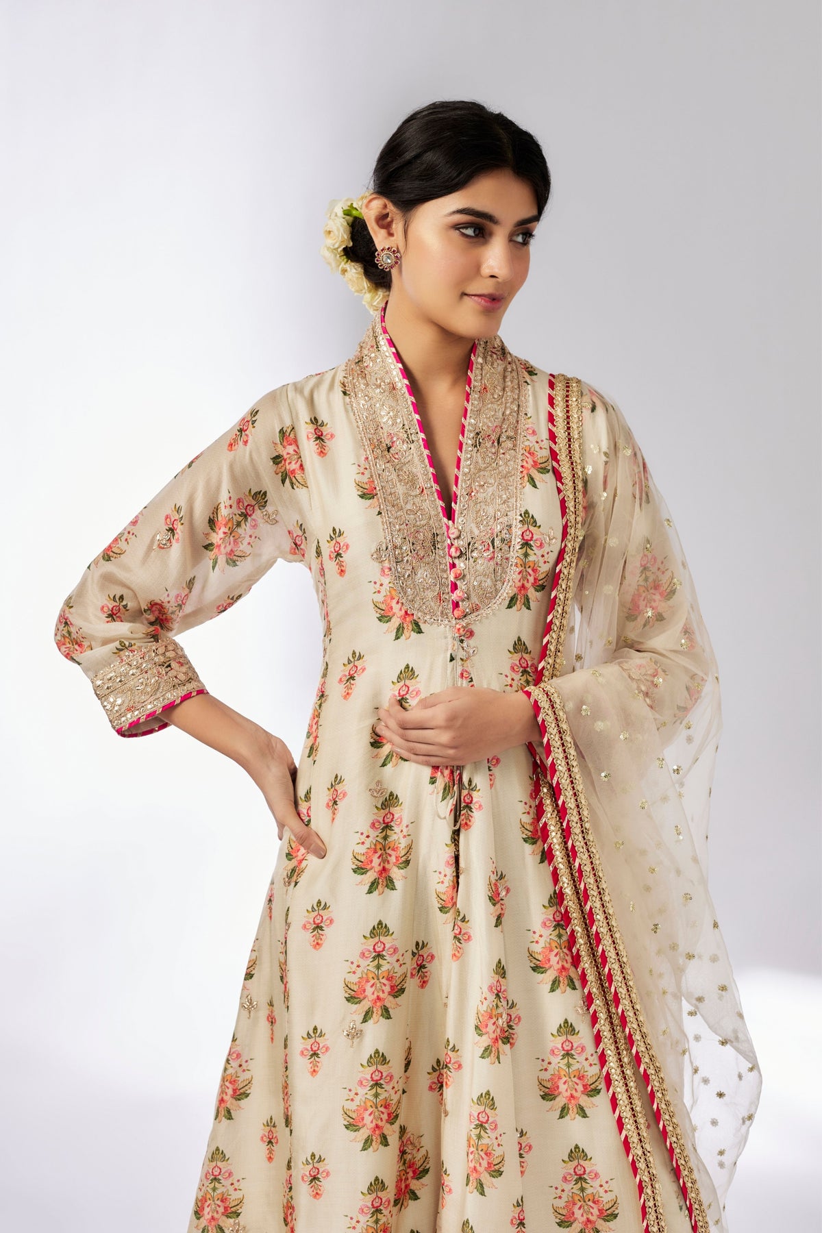Ivory Mansi Kurta Palazzo Set