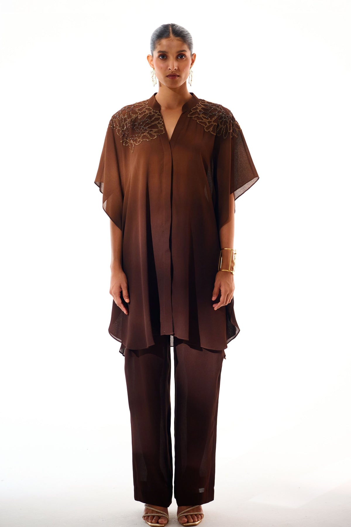 Brown Sapphire Kaftan Set