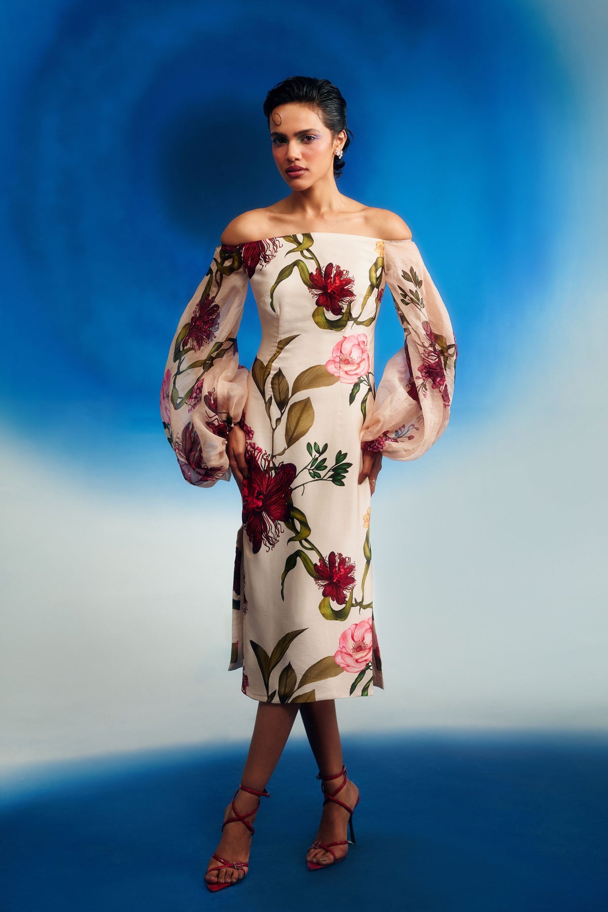 Bishop Sleeves Column Dress