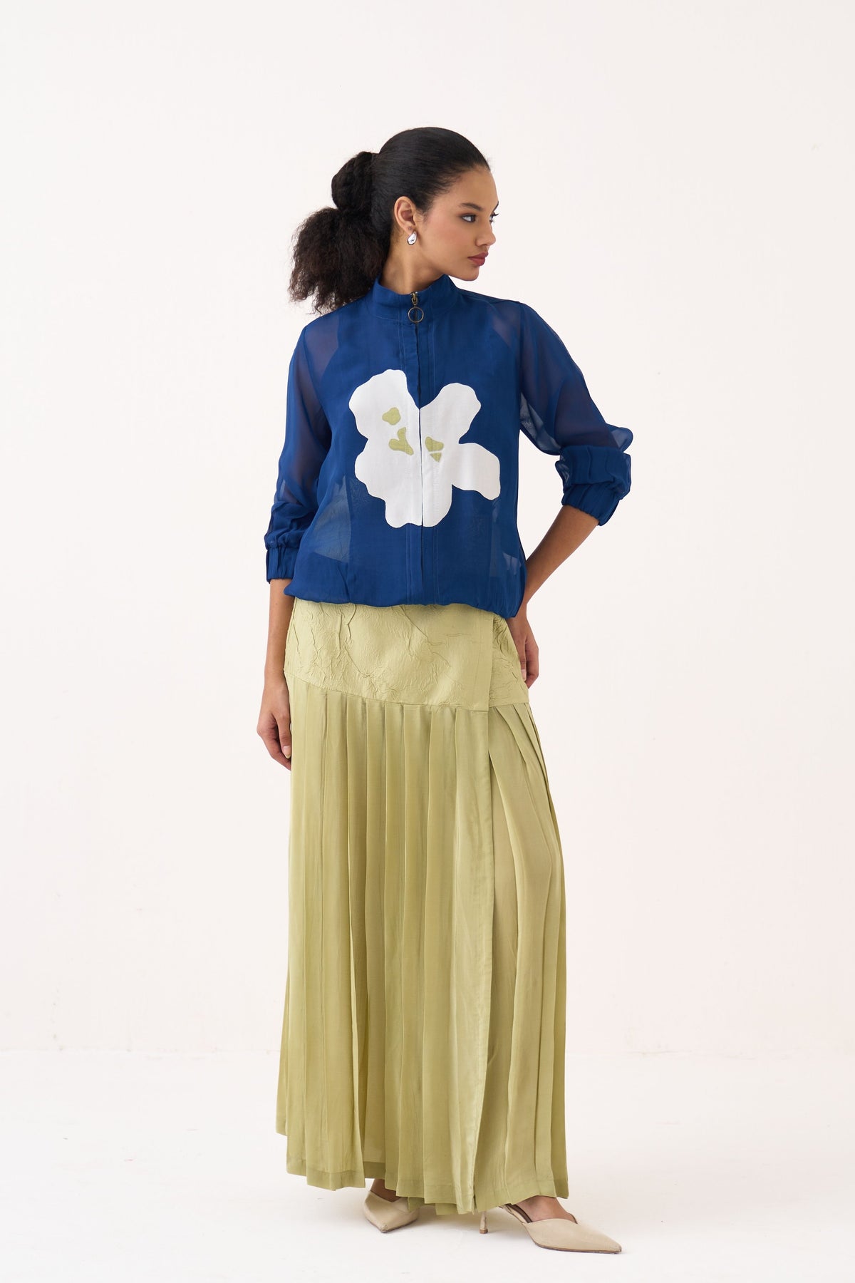 Overlap Pleated Skirt