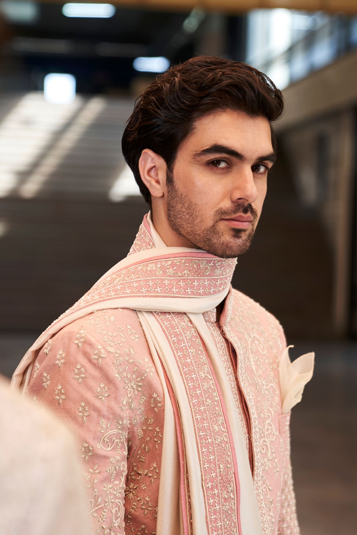 Soft Pink Sherwani Set