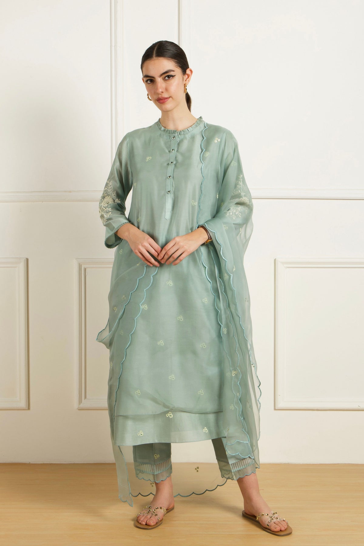 Mint Double Tunic With Pants