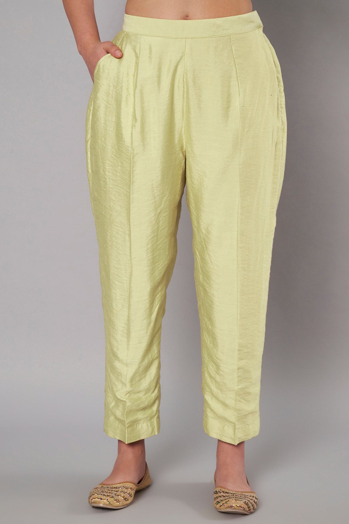 Spring Halo Soft Lime Anarkali Set