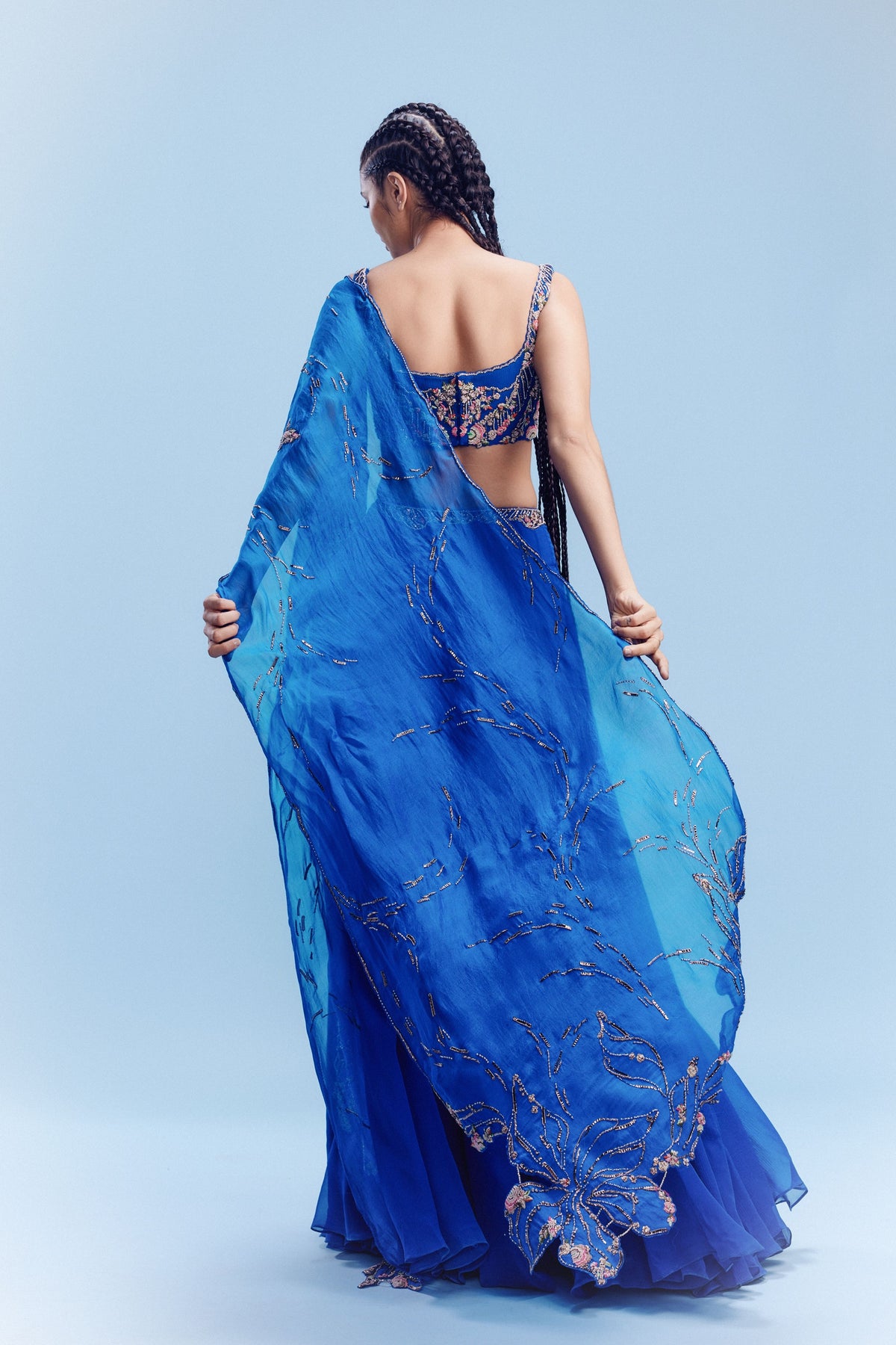 Kai Cobalt Blue Saree Set