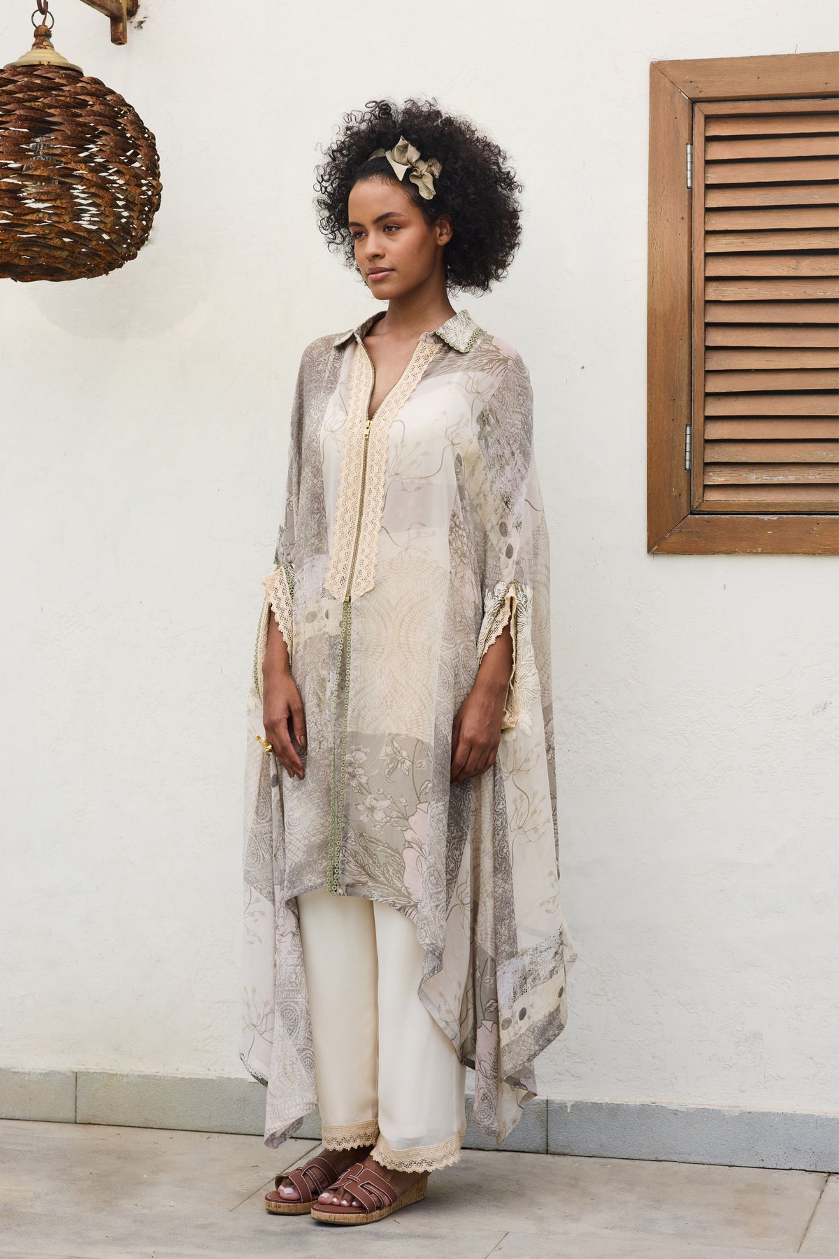 Ira Printed Embroidery Tunic Set