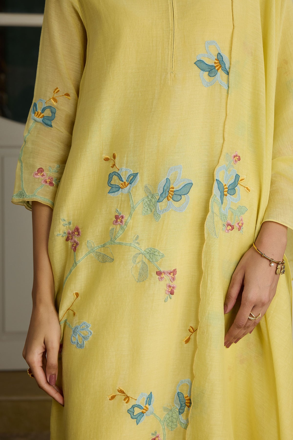 Lemon Applique Kurta Set