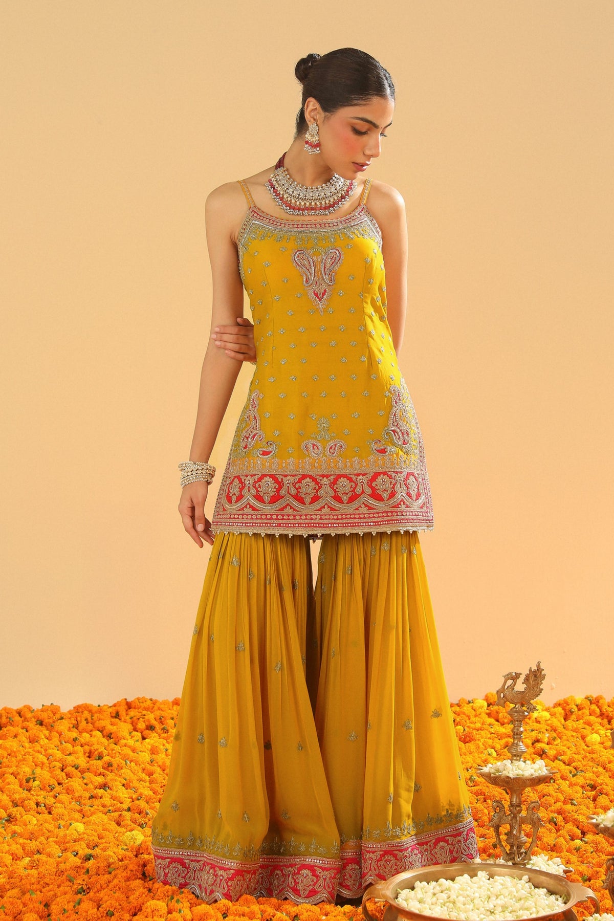 Yellow Kurta Sharara Set
