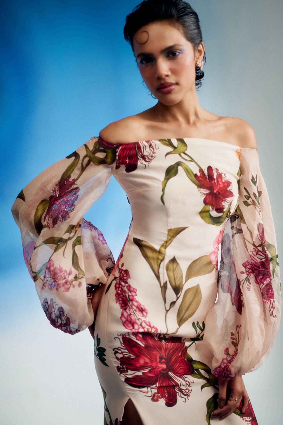 Bishop Sleeves Column Dress