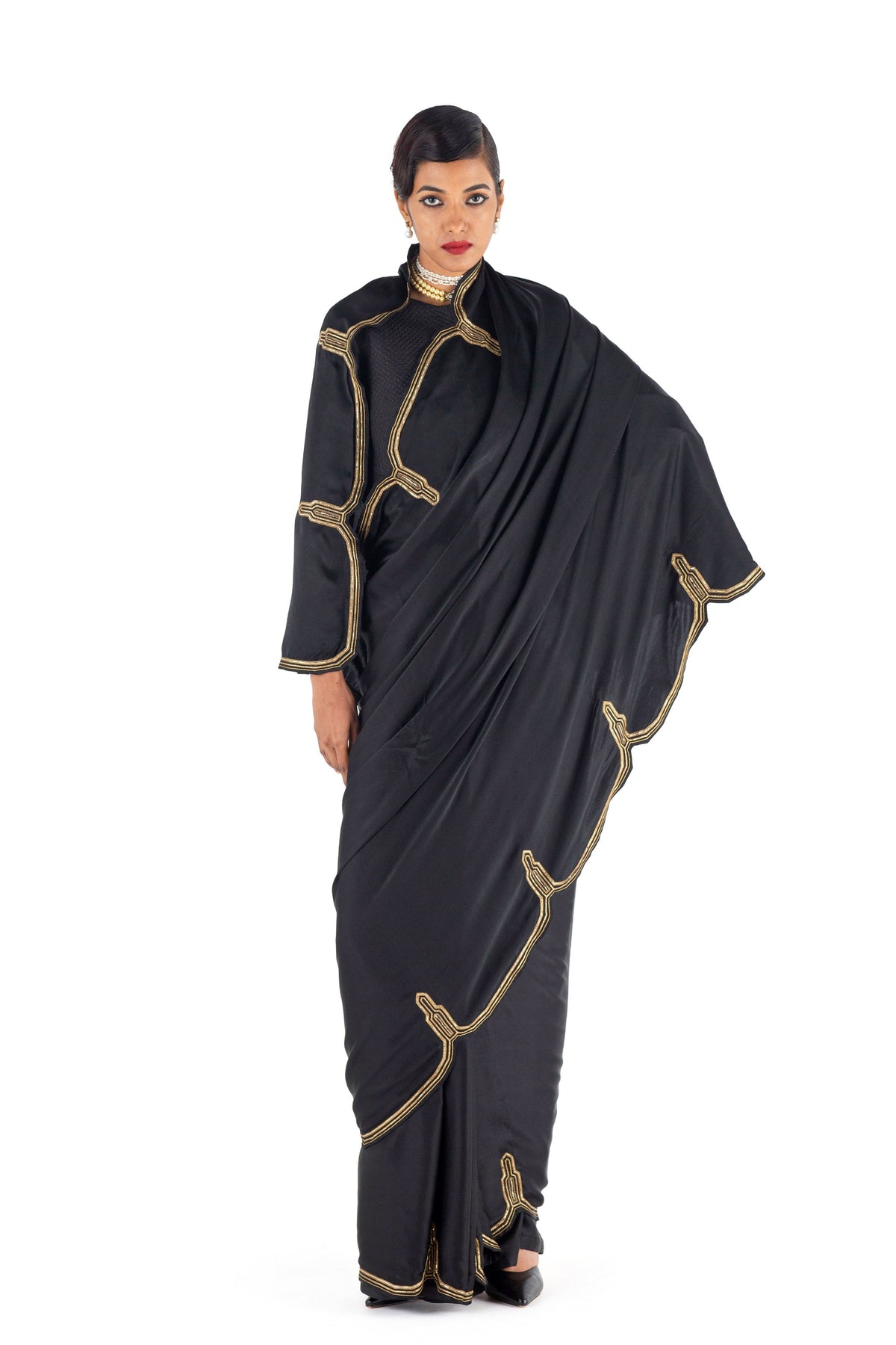 Porto Black Saree