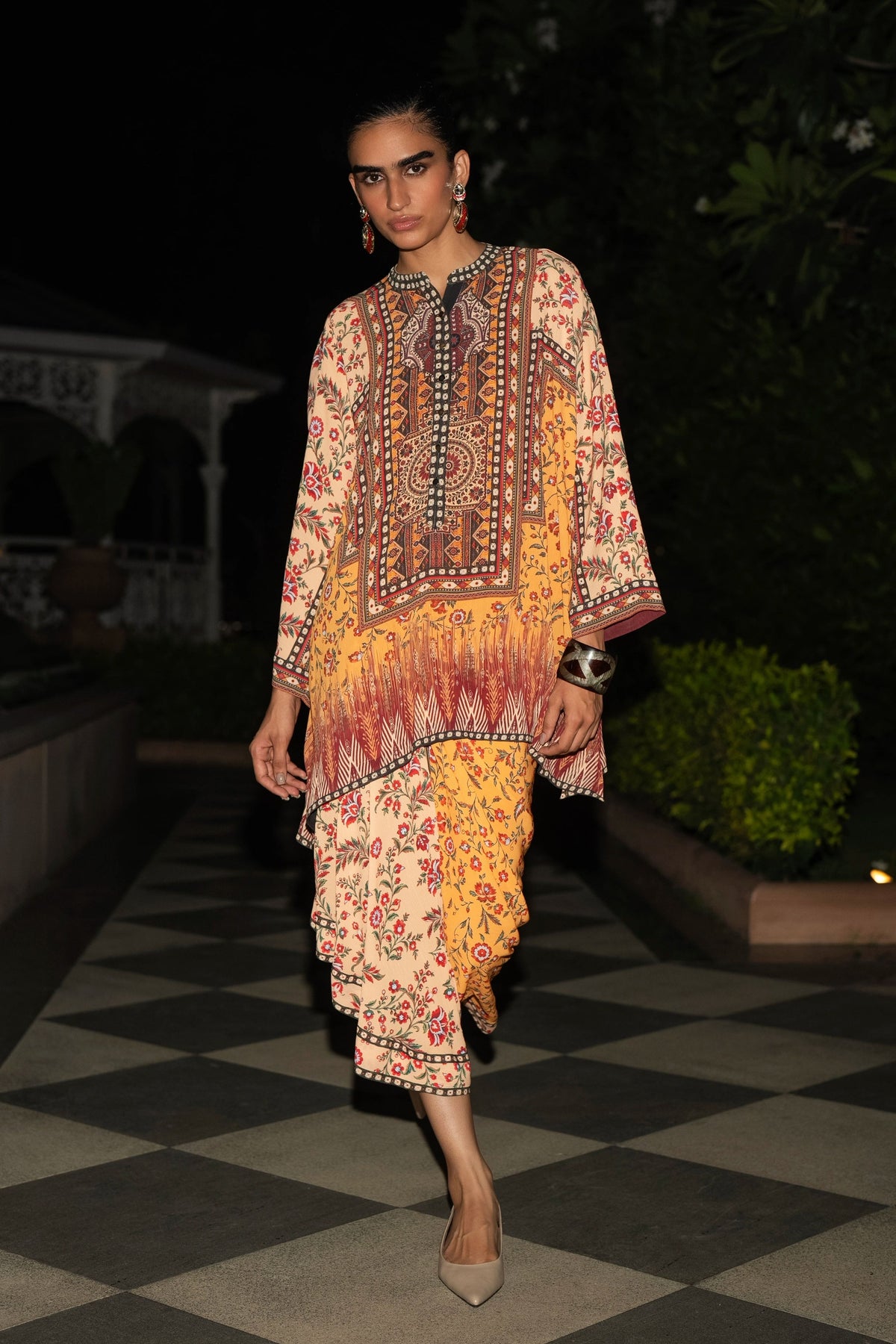 Tribal Panel Print Top & Skirt