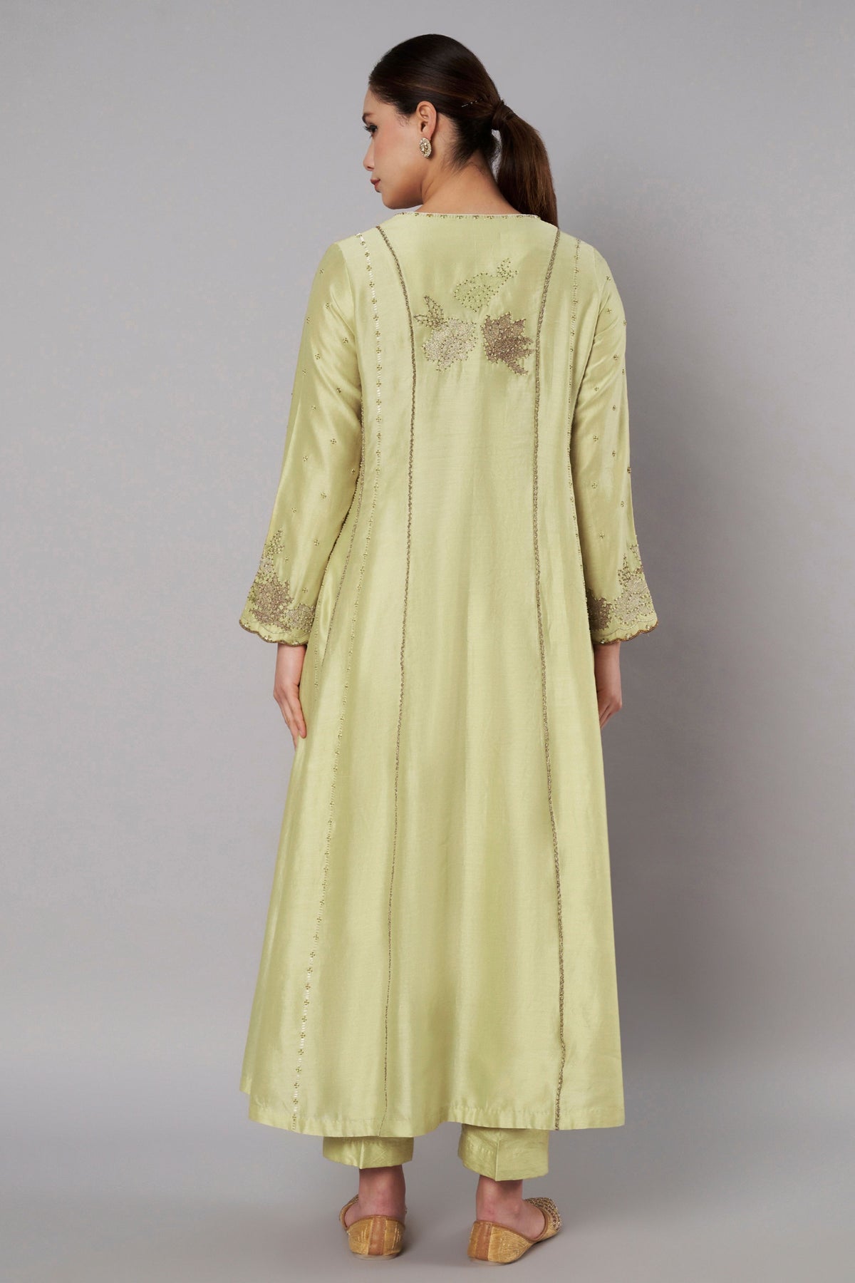 Spring Halo Soft Lime Anarkali Set