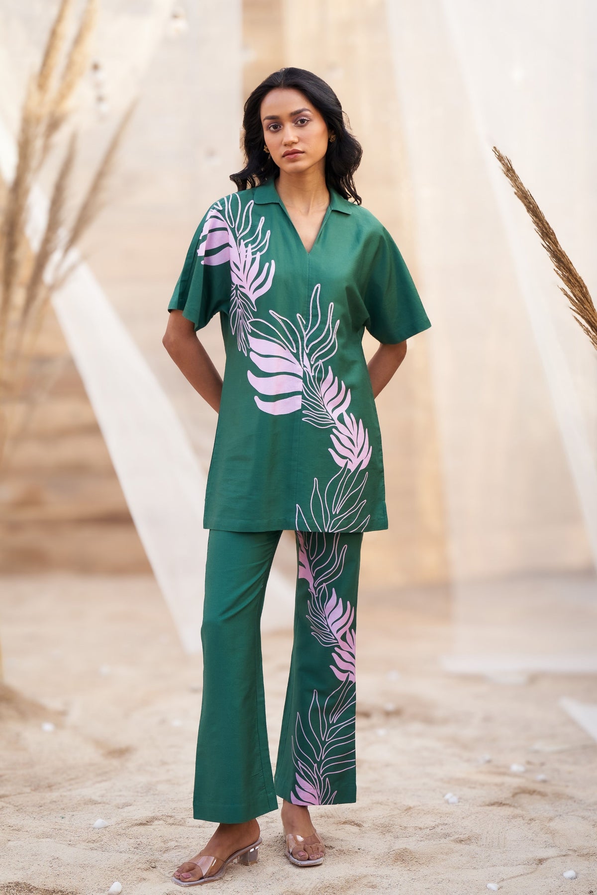 Reveria Green Tunic Set
