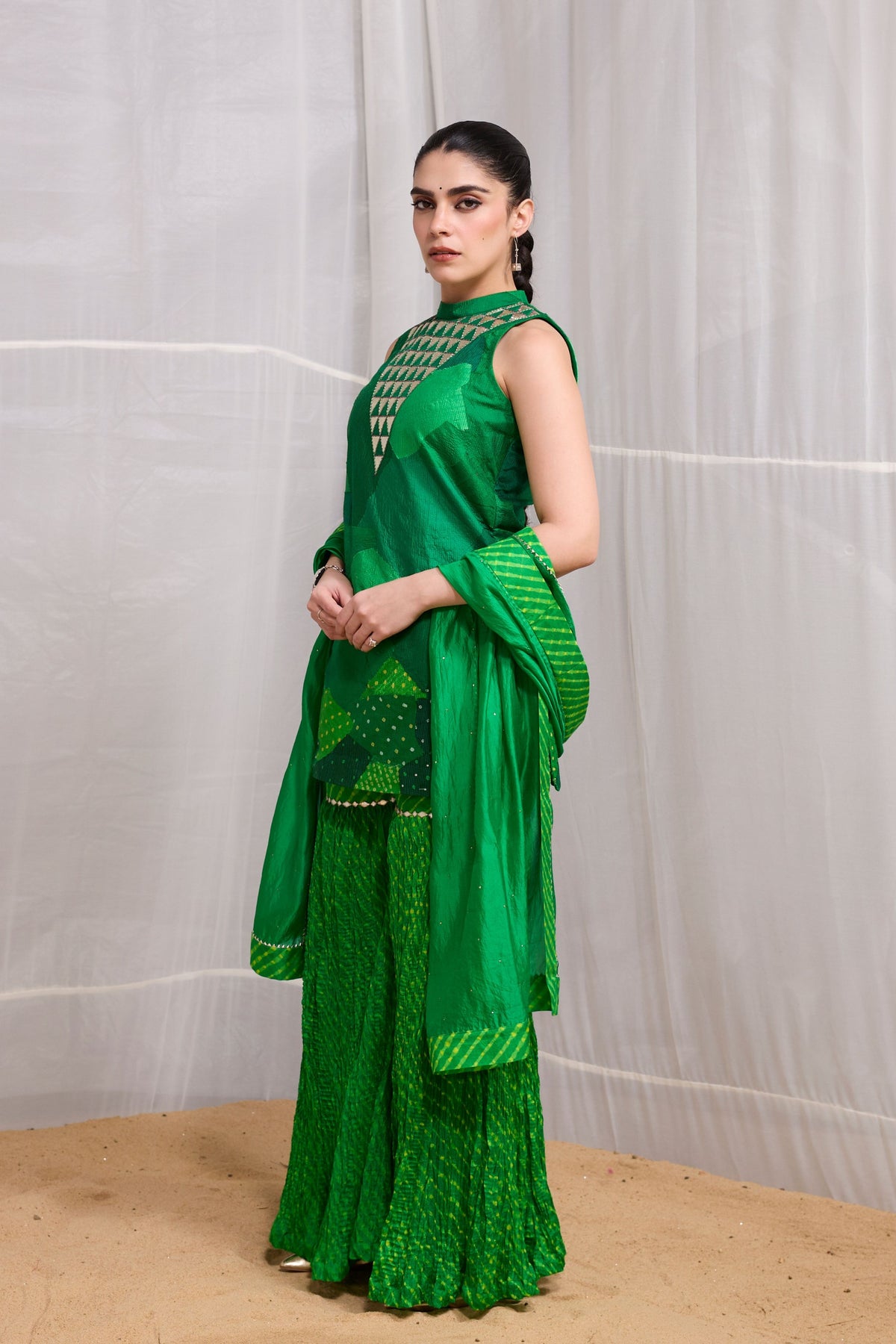 Green Dhora Garara Set