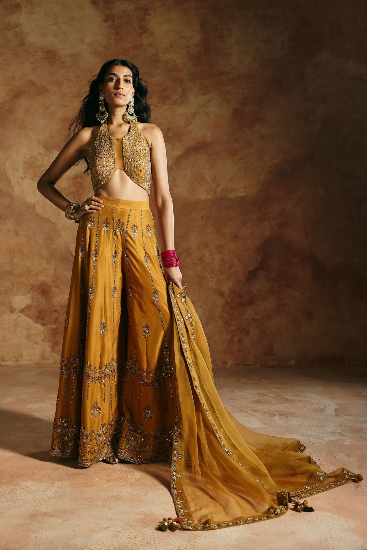 Mustard Sindh Sharara Set