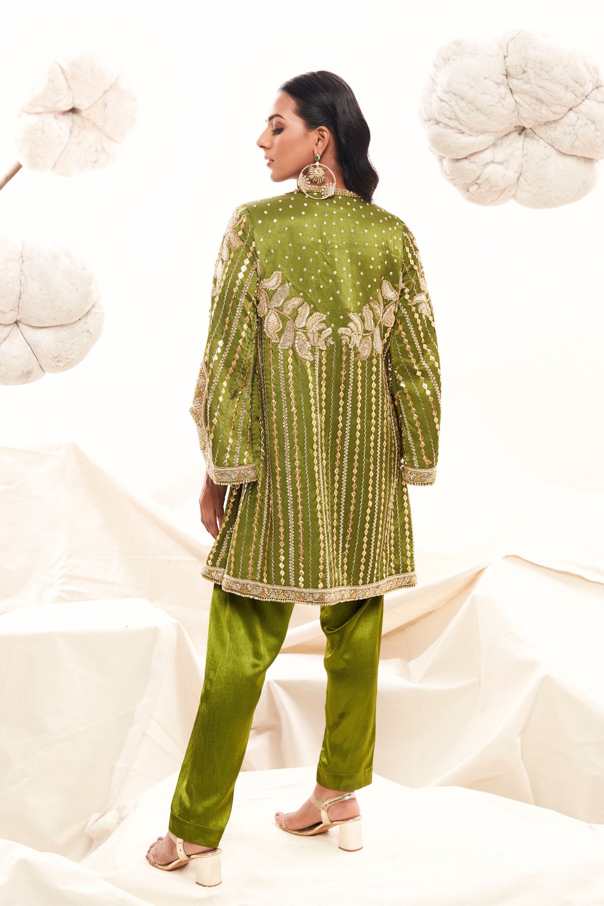 Olive Green Jacket Set