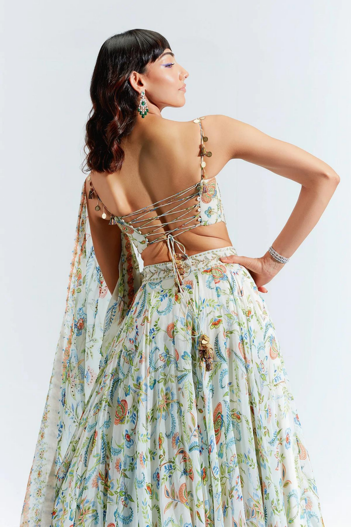 Amira Ivory Embroidered Lehenga Set