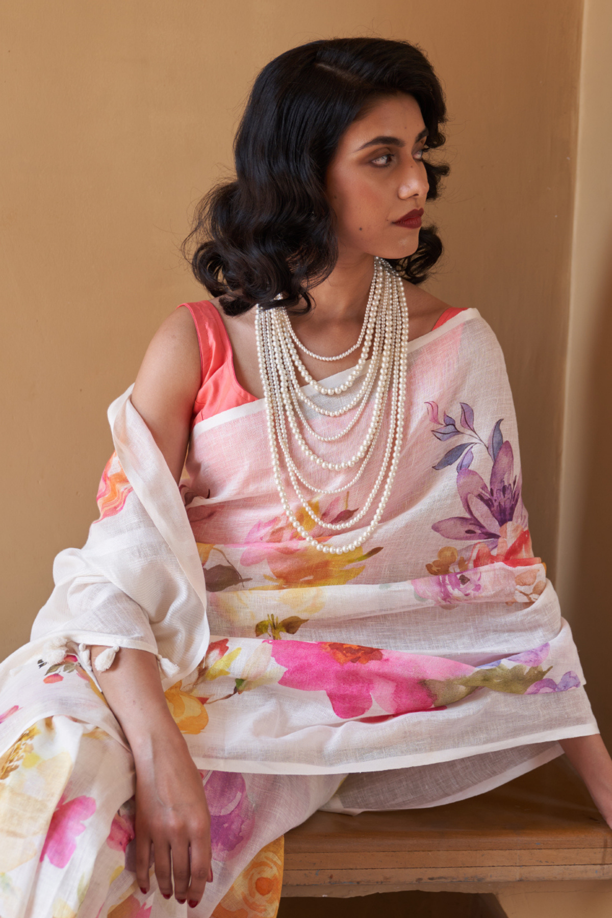 Kusum White Saree