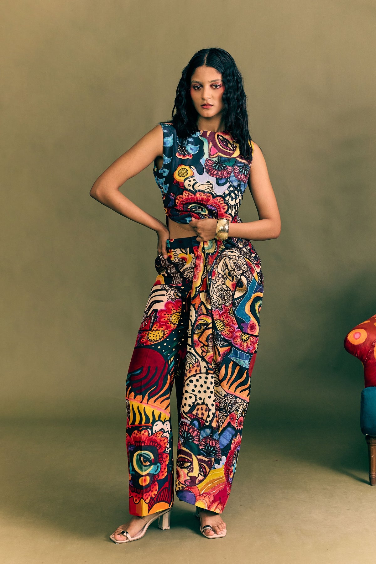 Highlighted Long Slit  Dress