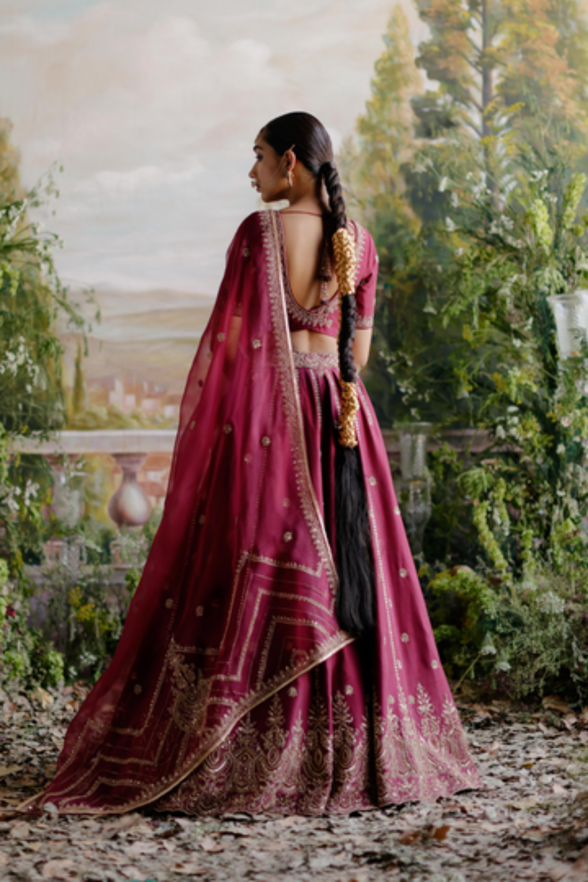 Burgundy Lehenga Set